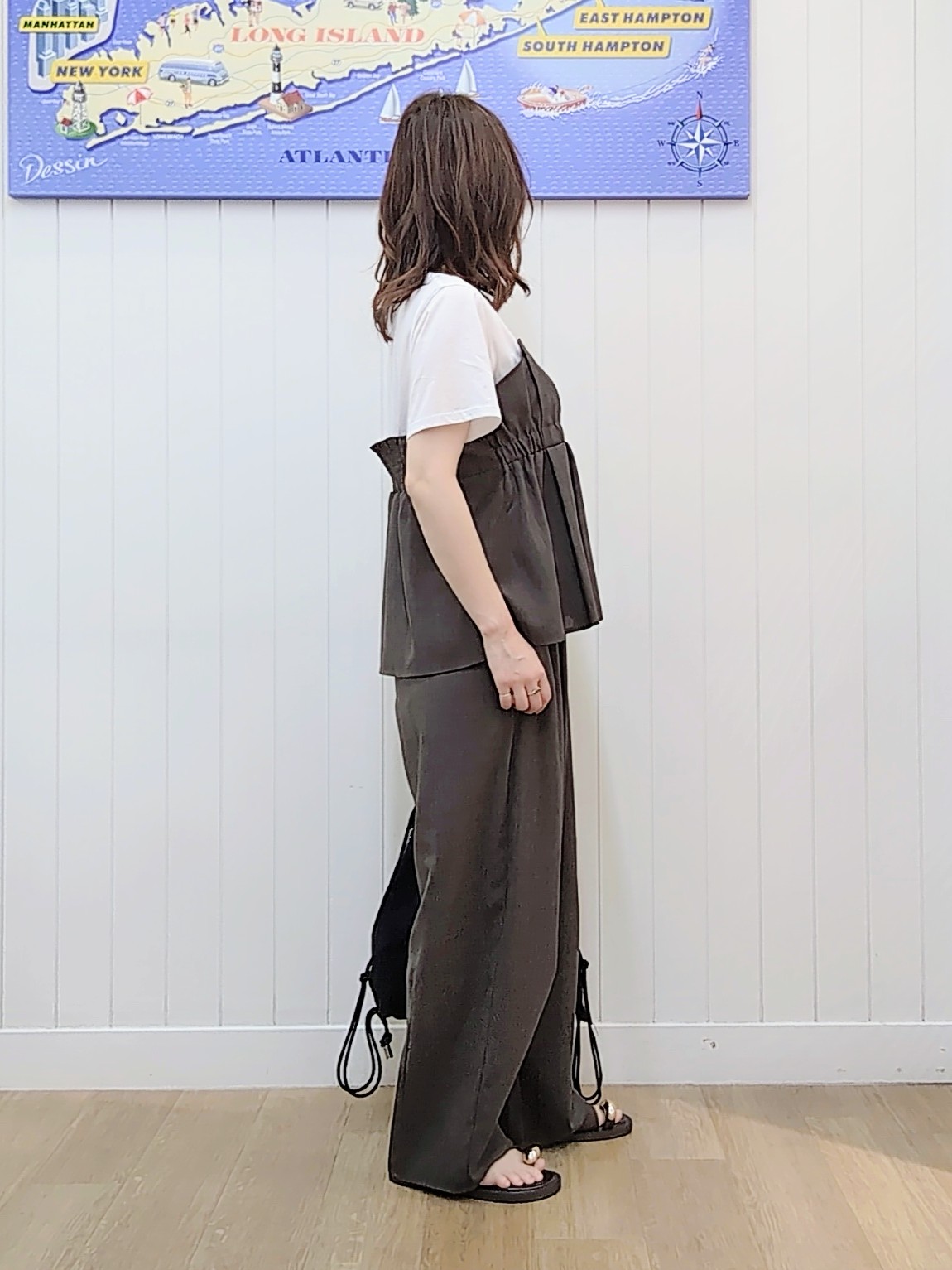 itoさんの「Dessin｜【セットアップ可/UVカット/洗える】ビスチェドッキングTシャツ」を使ったコーディネート