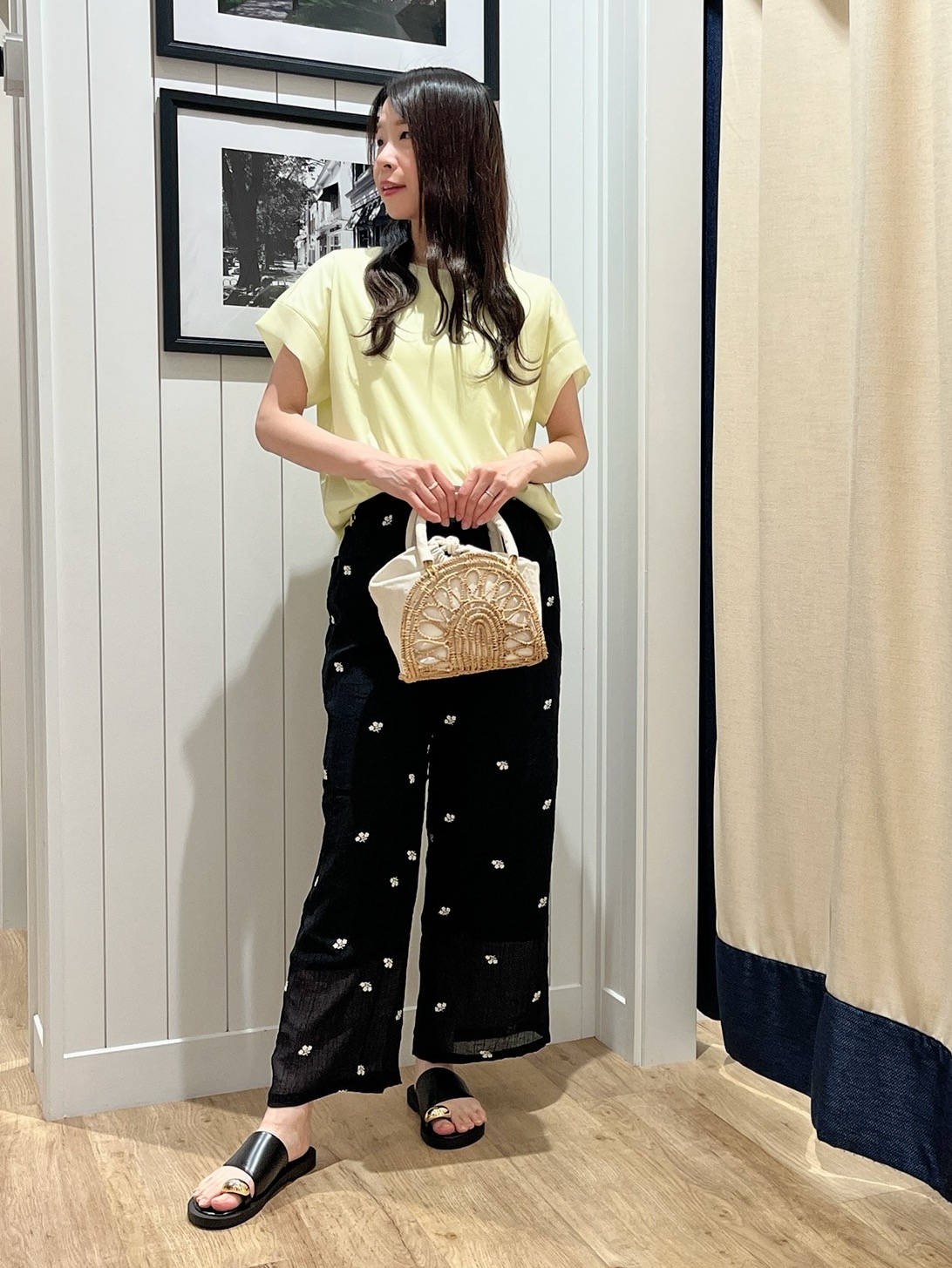 mihoさんの「Dessin｜【UVカット/接触冷感】美光沢カットソー」を使ったコーディネート