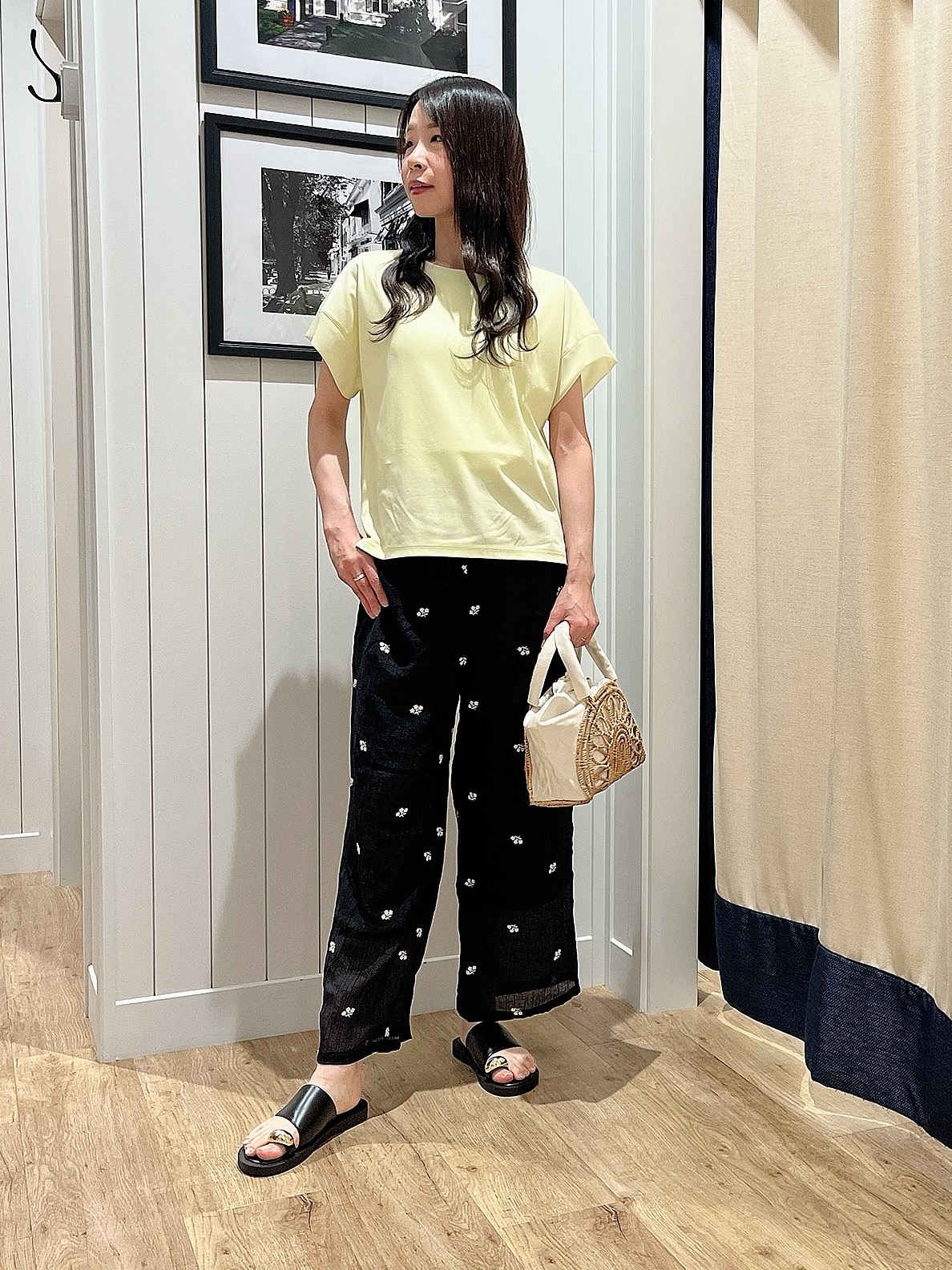mihoさんの「Dessin｜【UVカット/接触冷感】美光沢カットソー」を使ったコーディネート