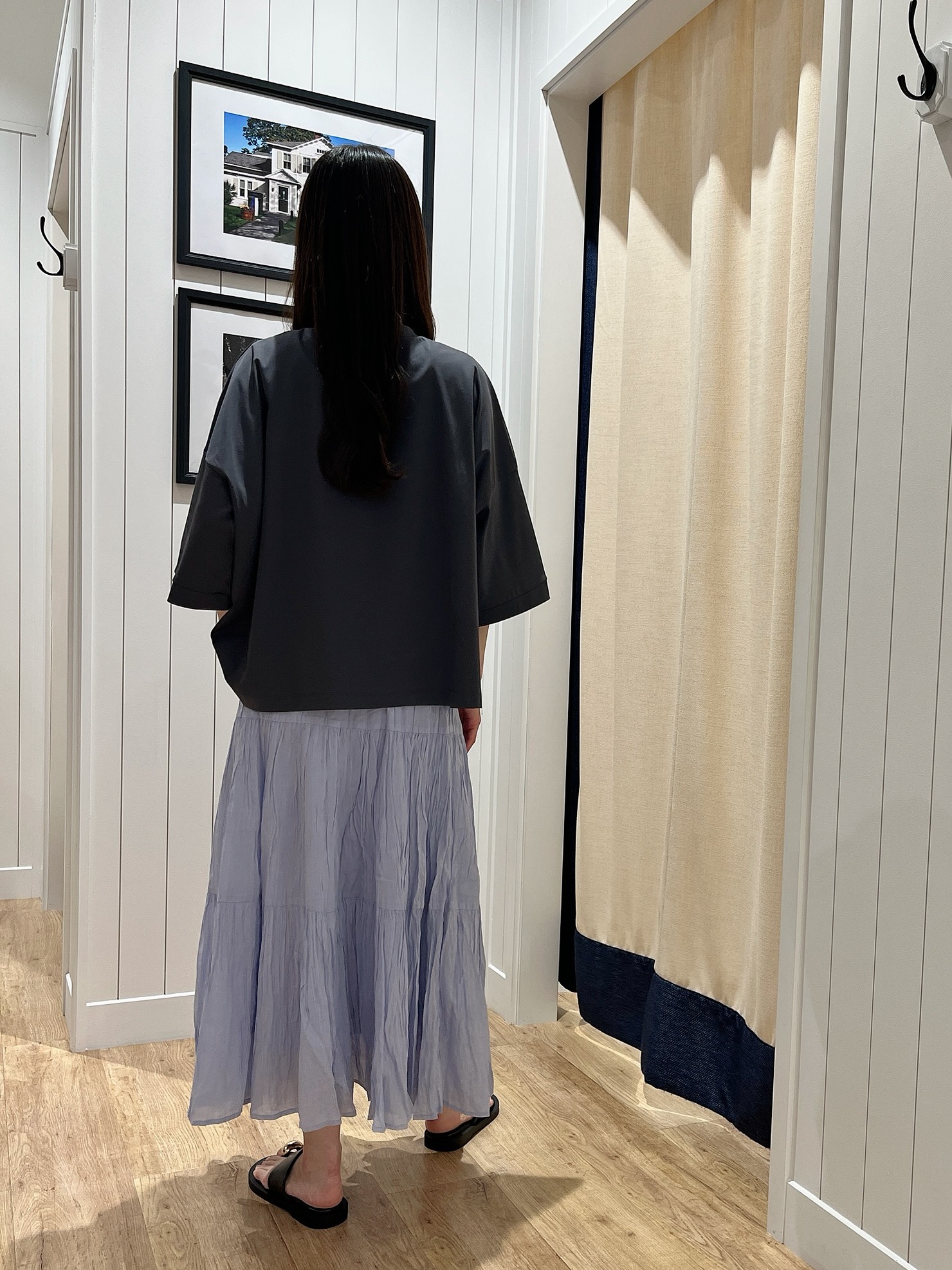 mihoさんの「Dessin｜【体型カバー】美光沢カットソーボクシーシルエット」を使ったコーディネート