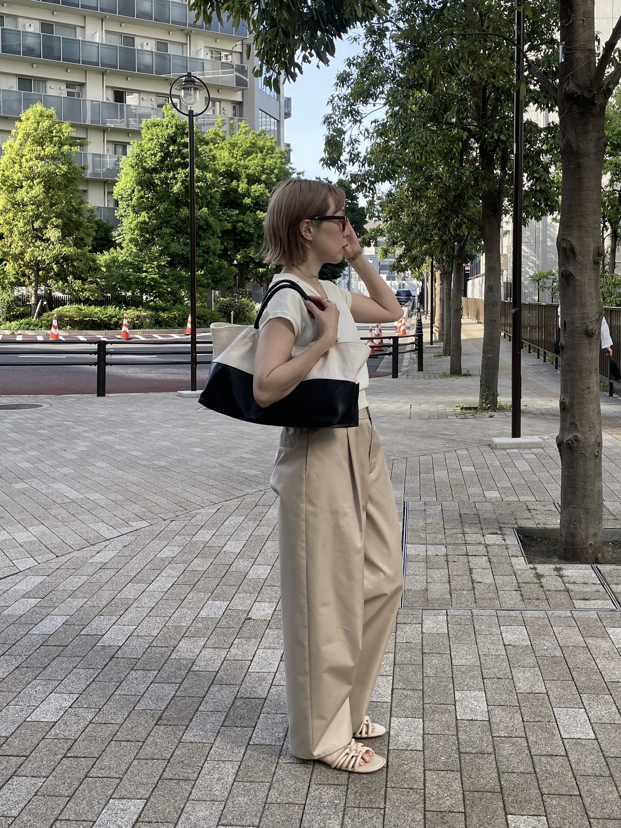 mikuさんの「INDIVI｜シアーフレンチポロ【接触冷感】」を使ったコーディネート