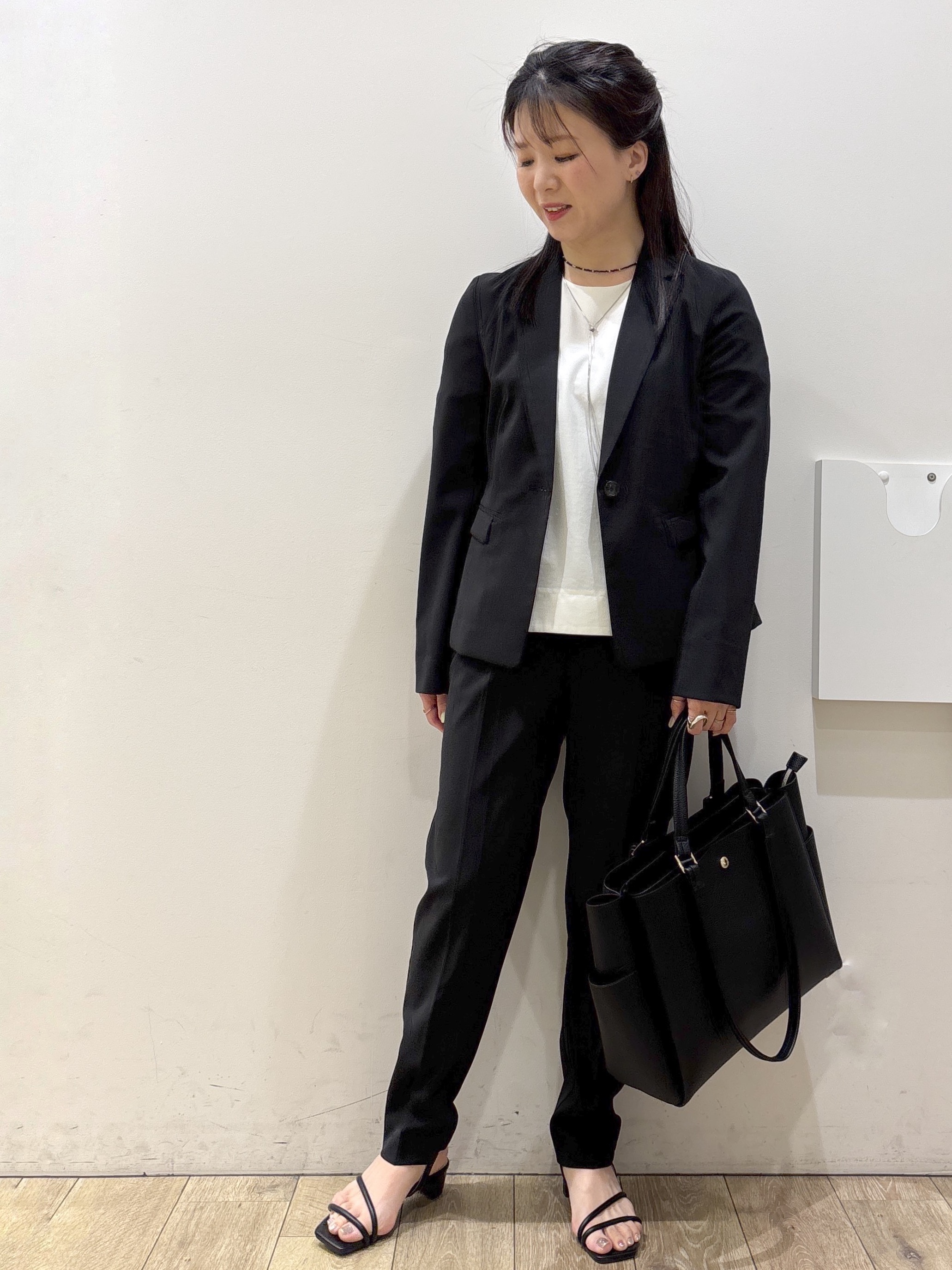 mameさんの「index｜【接触冷感／吸水速乾】セットアップ対応ストレッチテーラードジャケット《イージーアイロン／洗濯機OK／」を使ったコーディネート