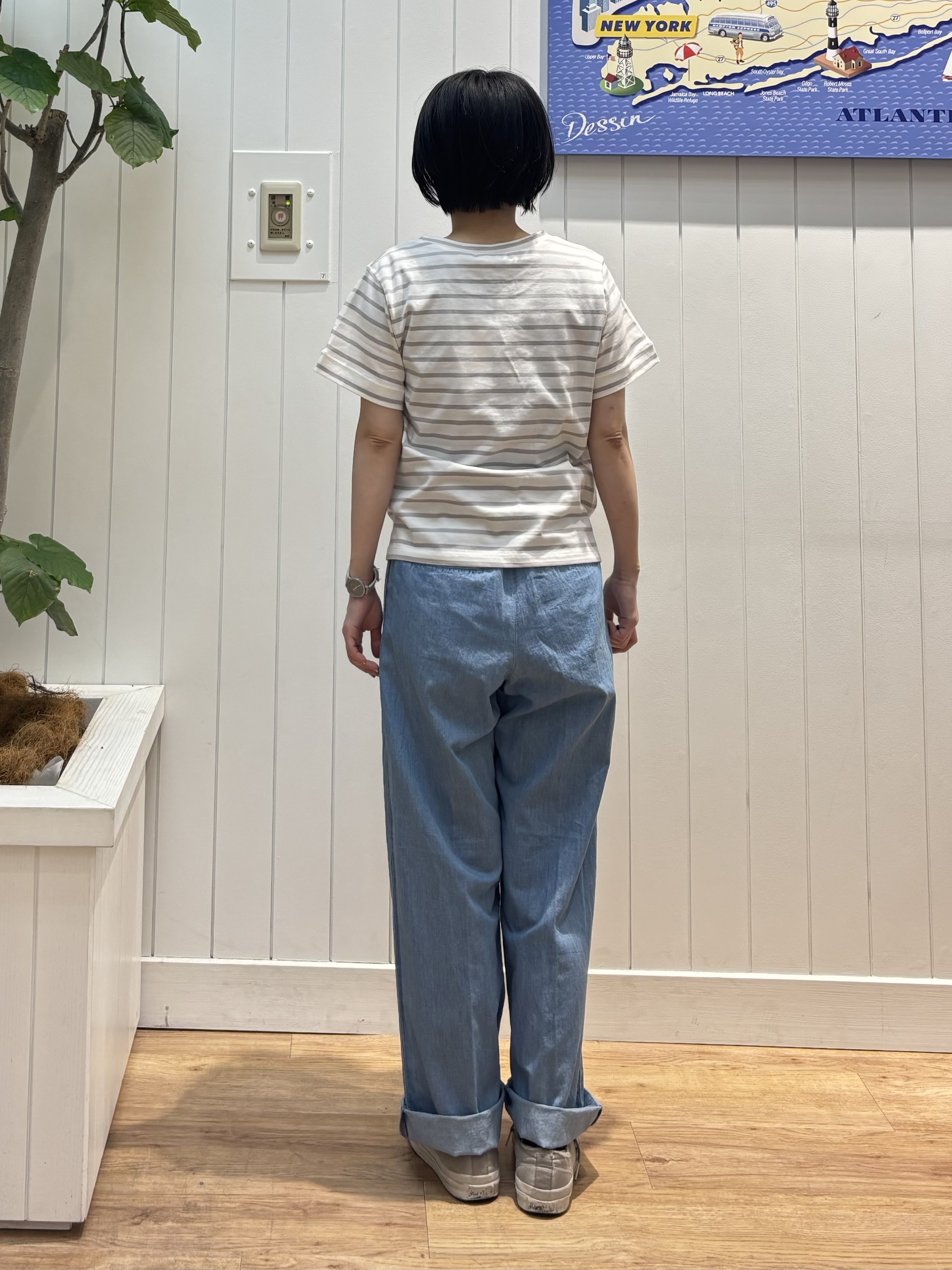 OKADAさんの「Dessin｜【洗える】半袖ボックスシルエットカットソー」を使ったコーディネート
