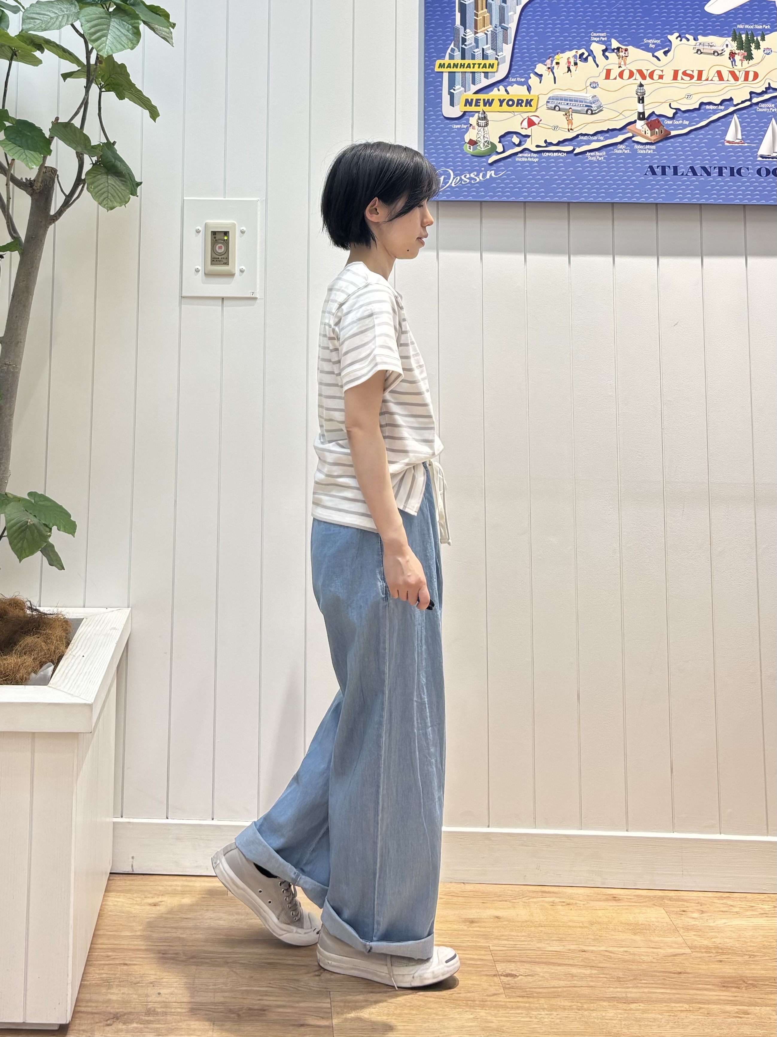 OKADAさんの「Dessin｜【洗える】半袖ボックスシルエットカットソー」を使ったコーディネート