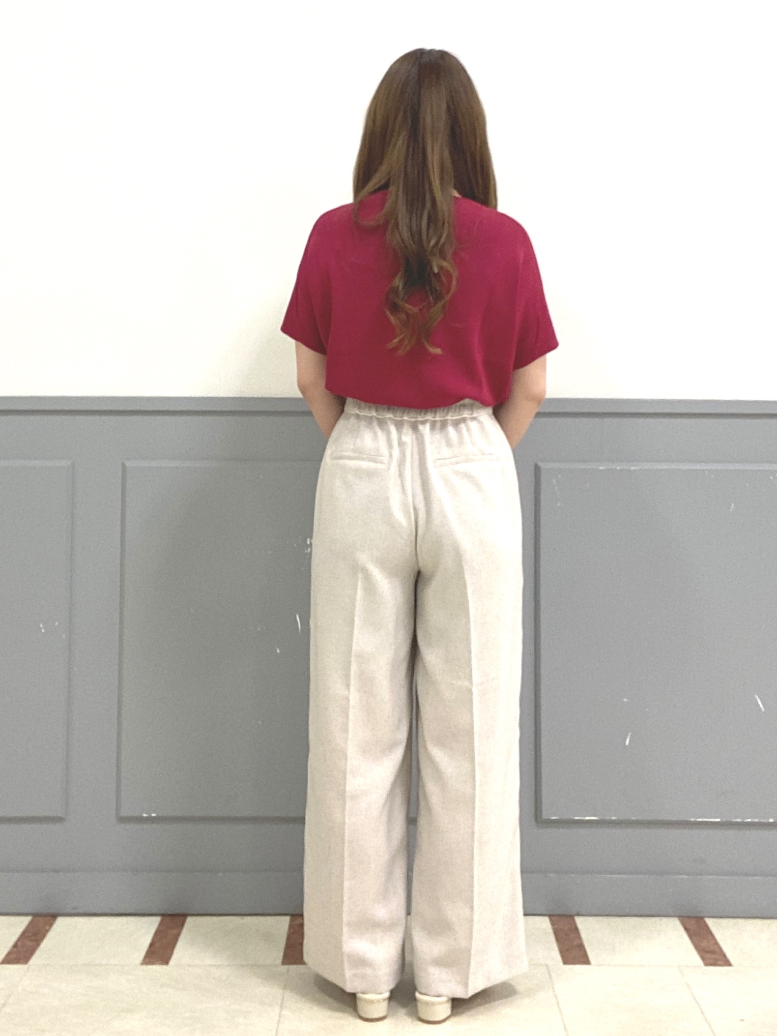 Sachieさんの「grove｜【シリーズ累計36万枚！名品ニット】やわらかドライタッチ ドルマンニット」を使ったコーディネート