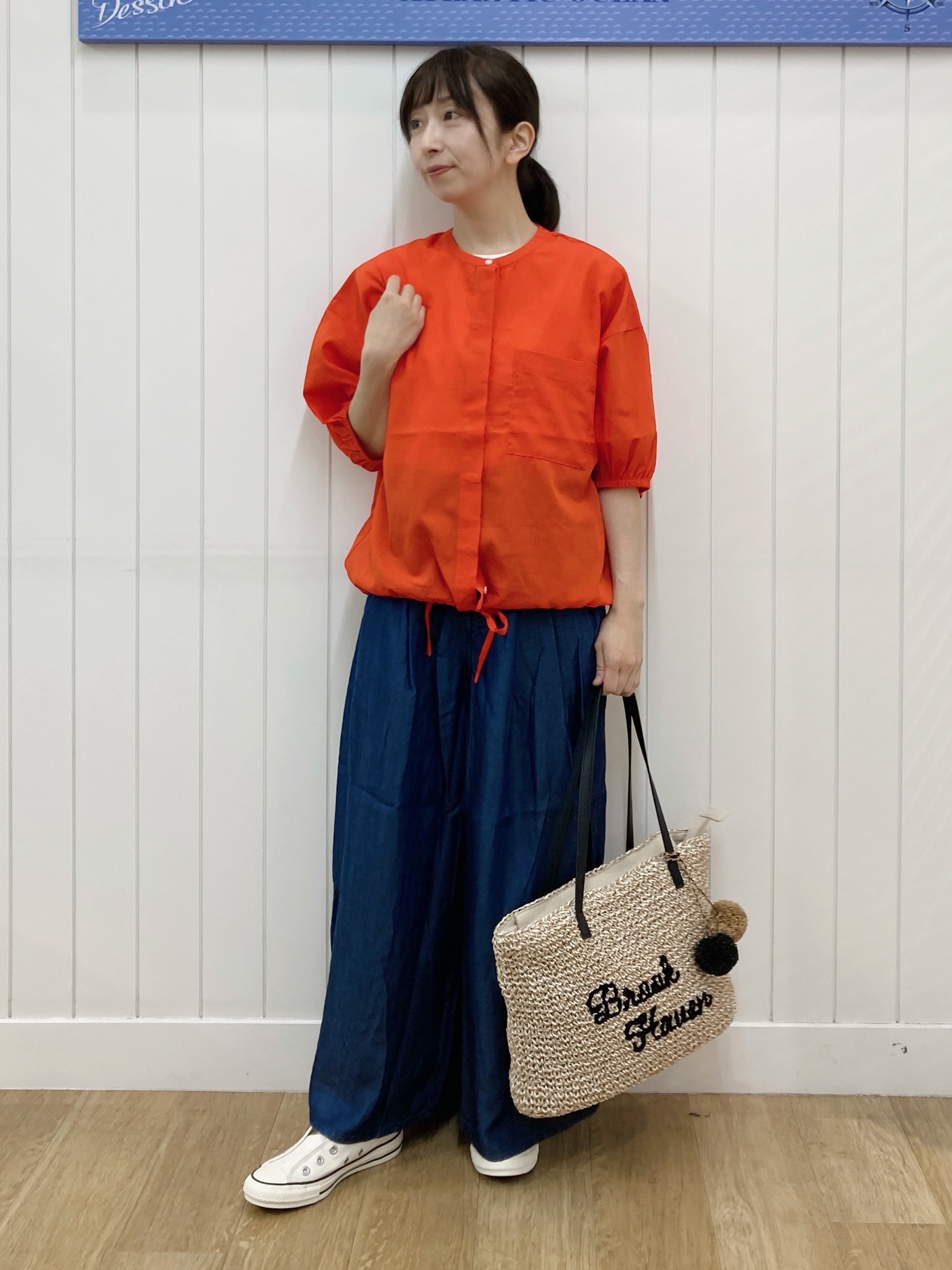 yoshiさんの「Dessin｜【高通気/セットアップ可】ハーフスリーブドロストシャツブラウス」を使ったコーディネート