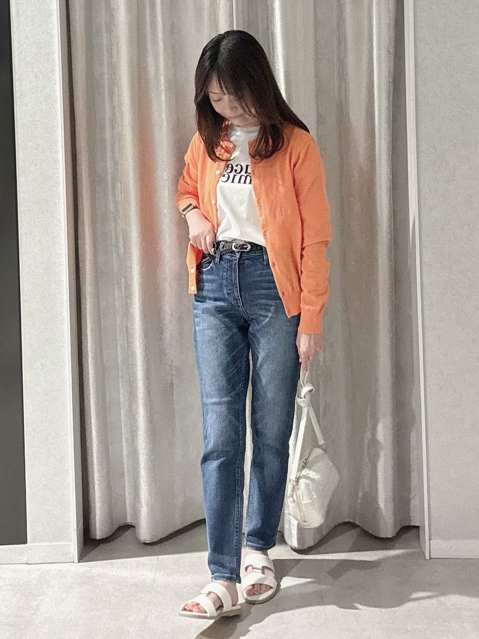 makiさんの「UNTITLED｜◆【9色展開/アンサンブル可】コットンクルーネックカーディガン」を使ったコーディネート