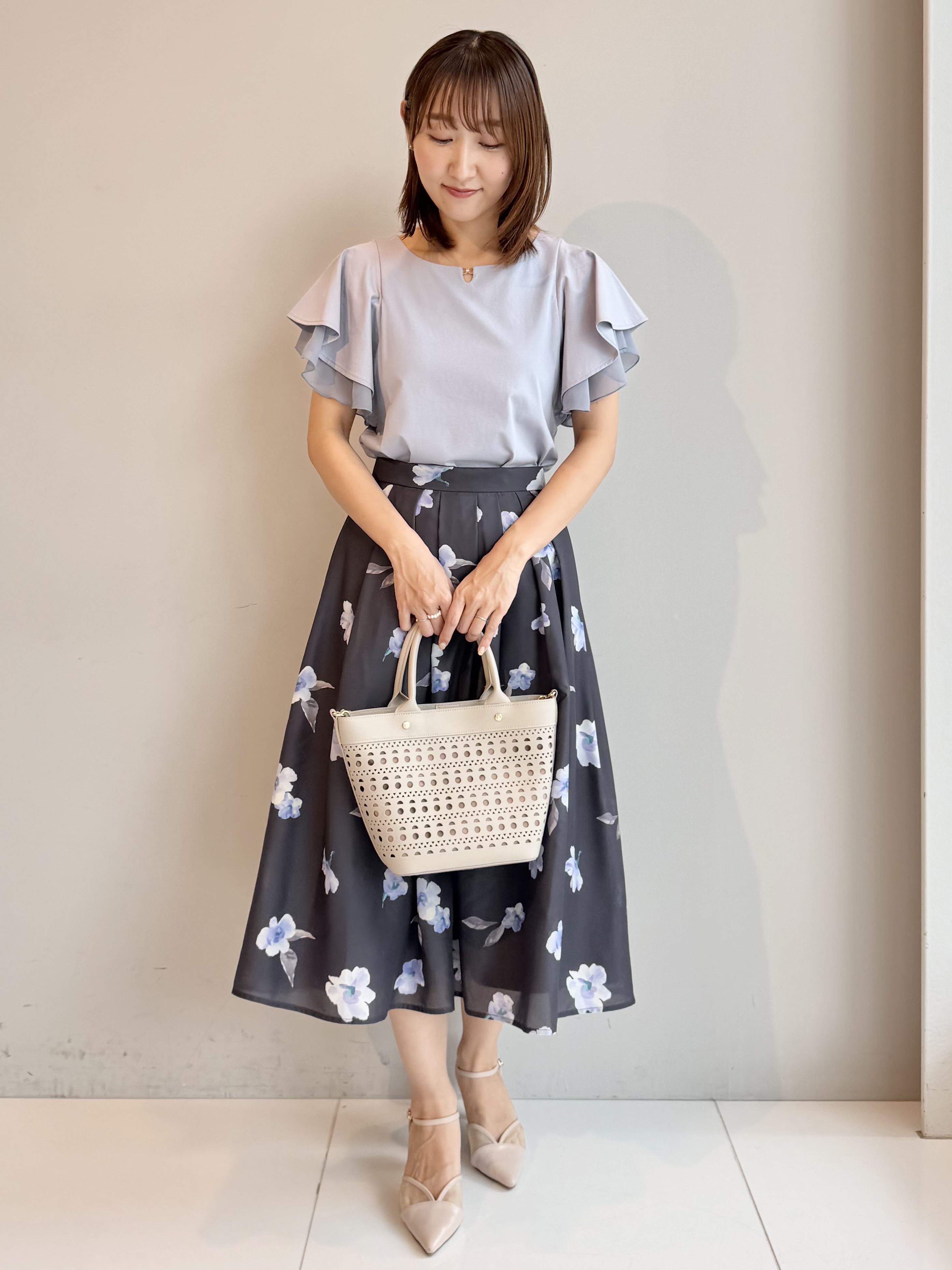 みぃさんの「index｜【接触冷感／UVケア】シフォンフリルドッキングトップス《洗濯機OK》」を使ったコーディネート