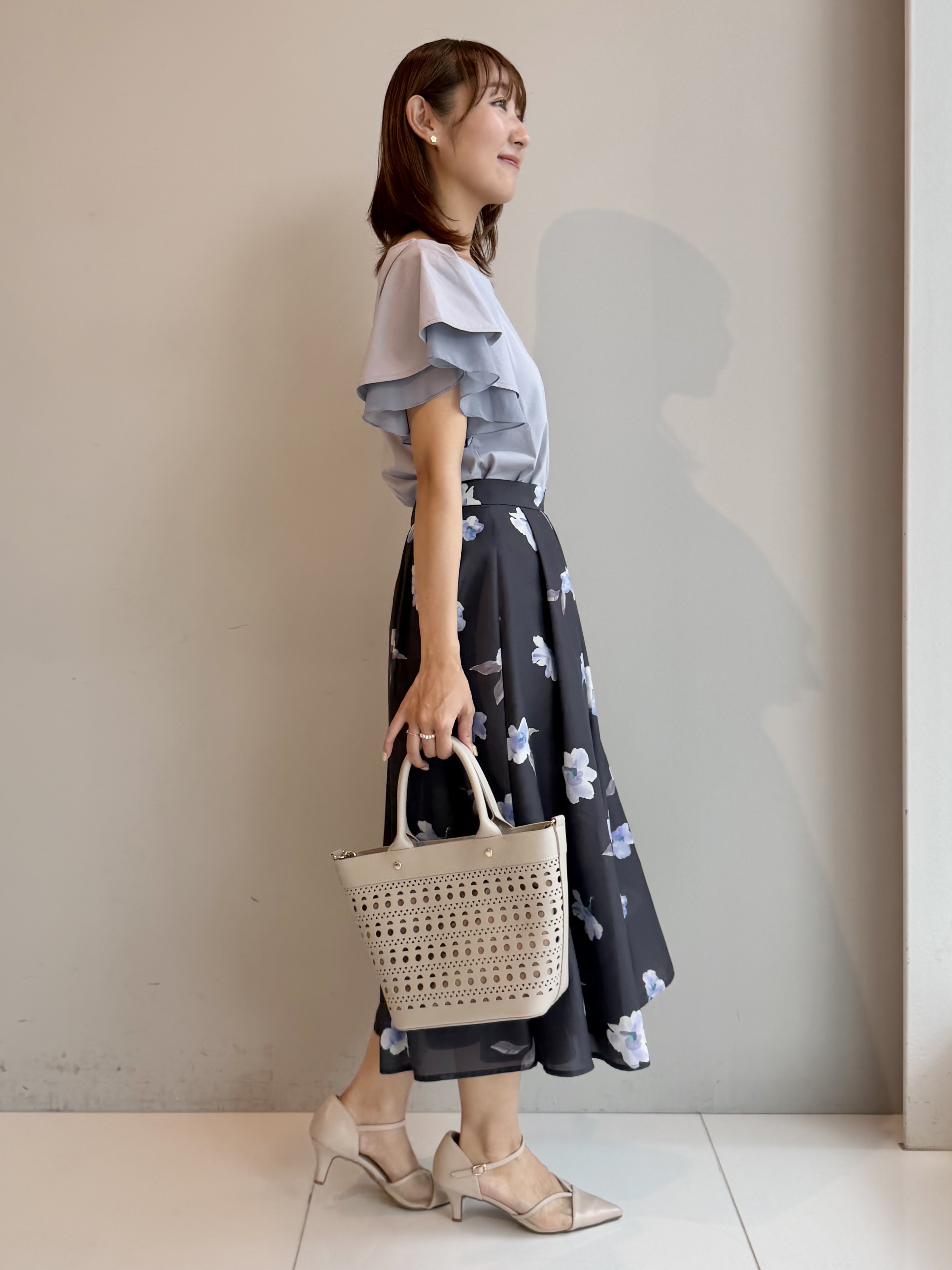 みぃさんの「index｜【接触冷感／UVケア】シフォンフリルドッキングトップス《洗濯機OK》」を使ったコーディネート