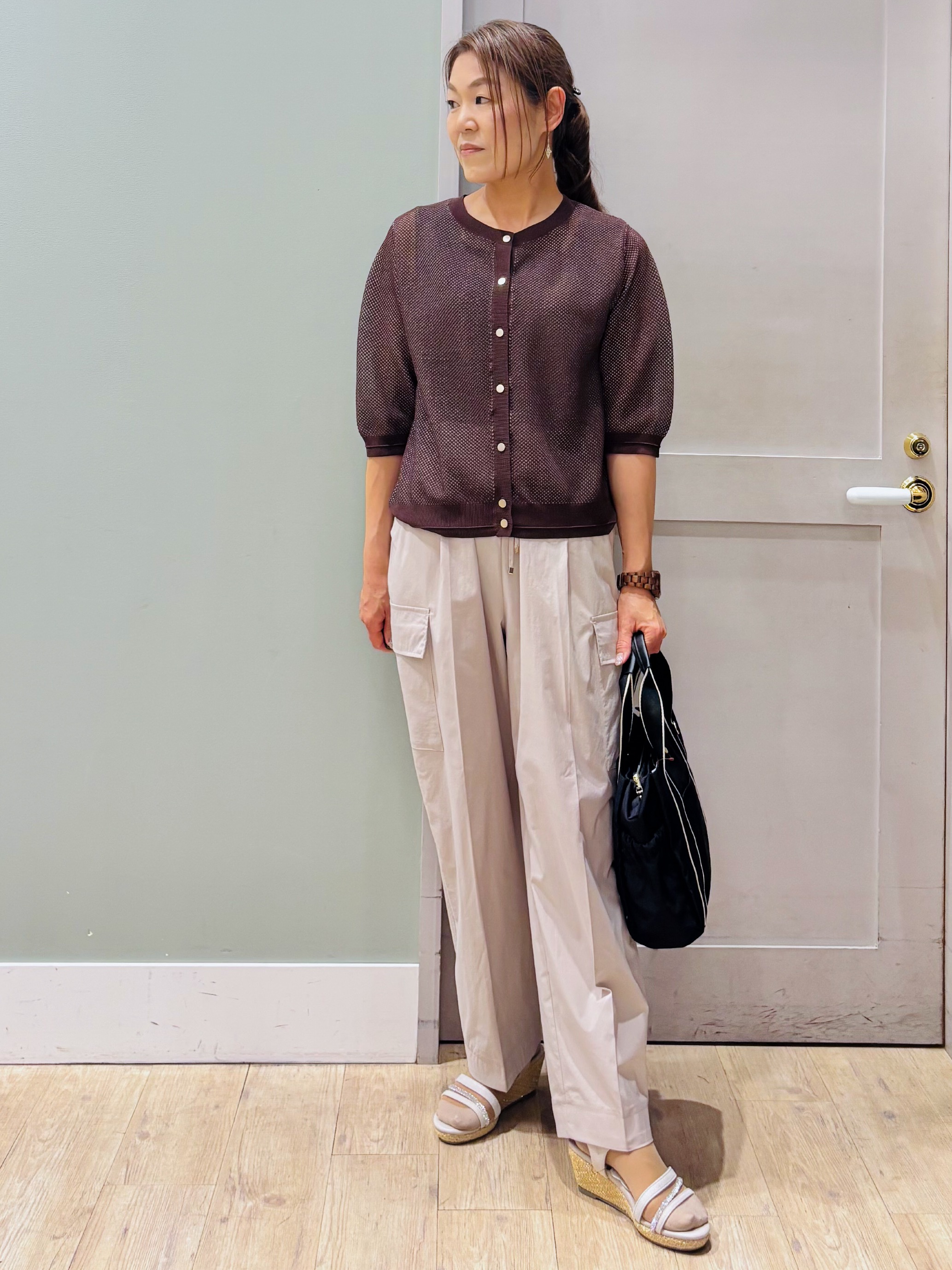 Komi☆さんの「grove｜【吸水速乾・通気性・洗える】衿付きハーフジャケット」を使ったコーディネート