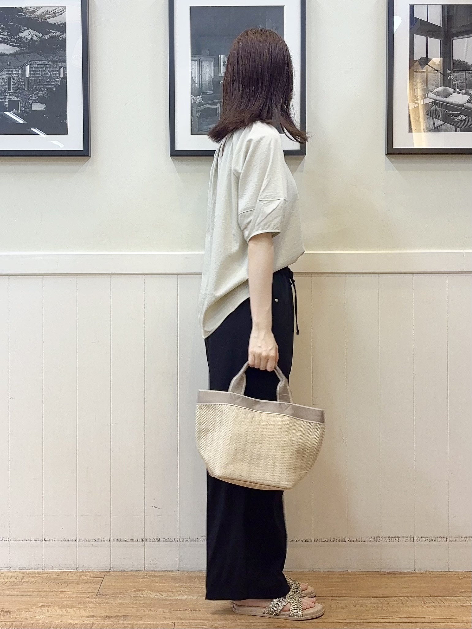 えぬさんの「SHOO･LA･RUE｜【S-LL/洗濯機可/セットアップ可】軽凛(かろりん) タックブラウス」を使ったコーディネート