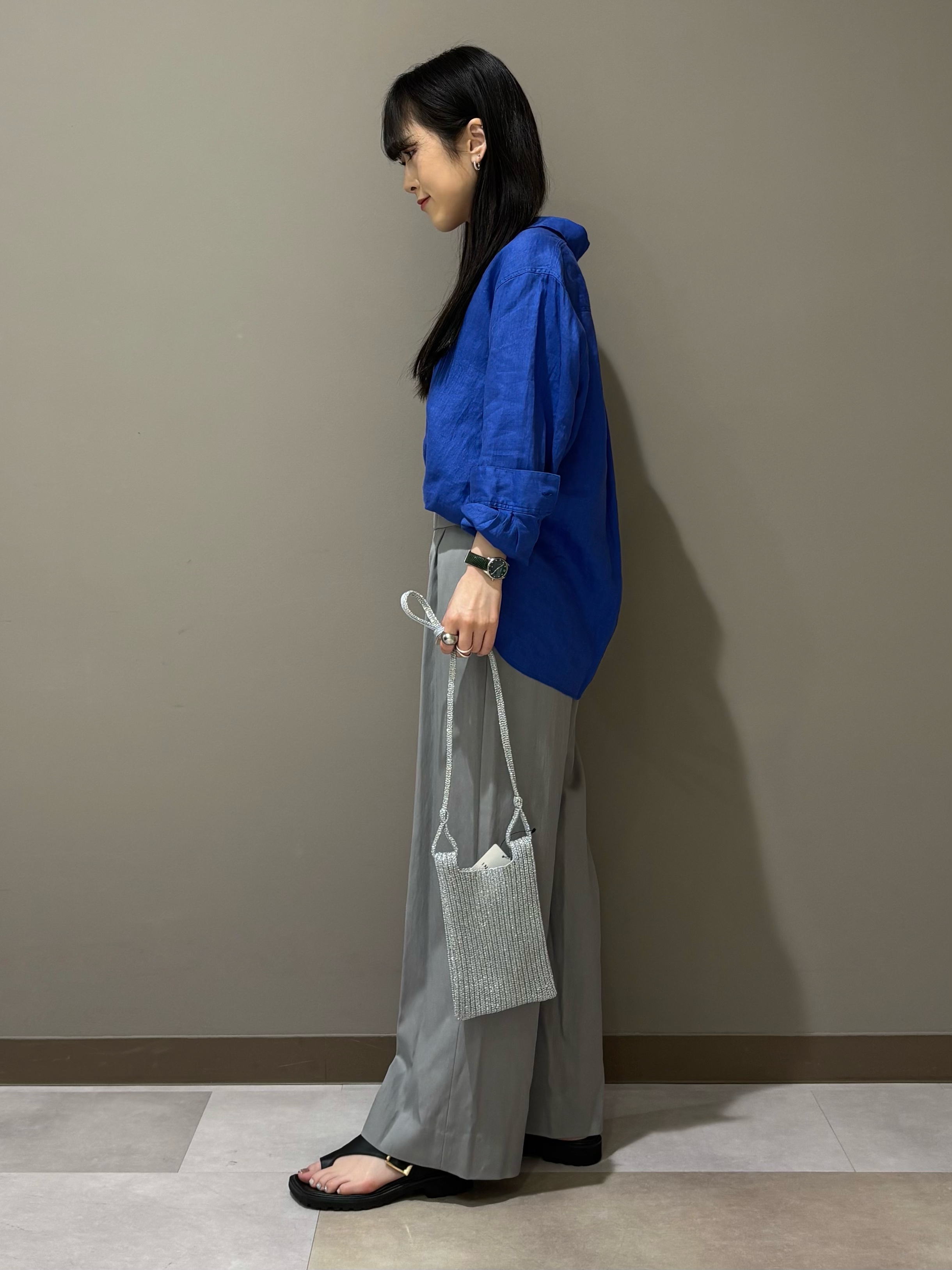 KEIKOさんの「INDIVI｜【接触冷感／2WAY】カシュクールリネンシャツ」を使ったコーディネート