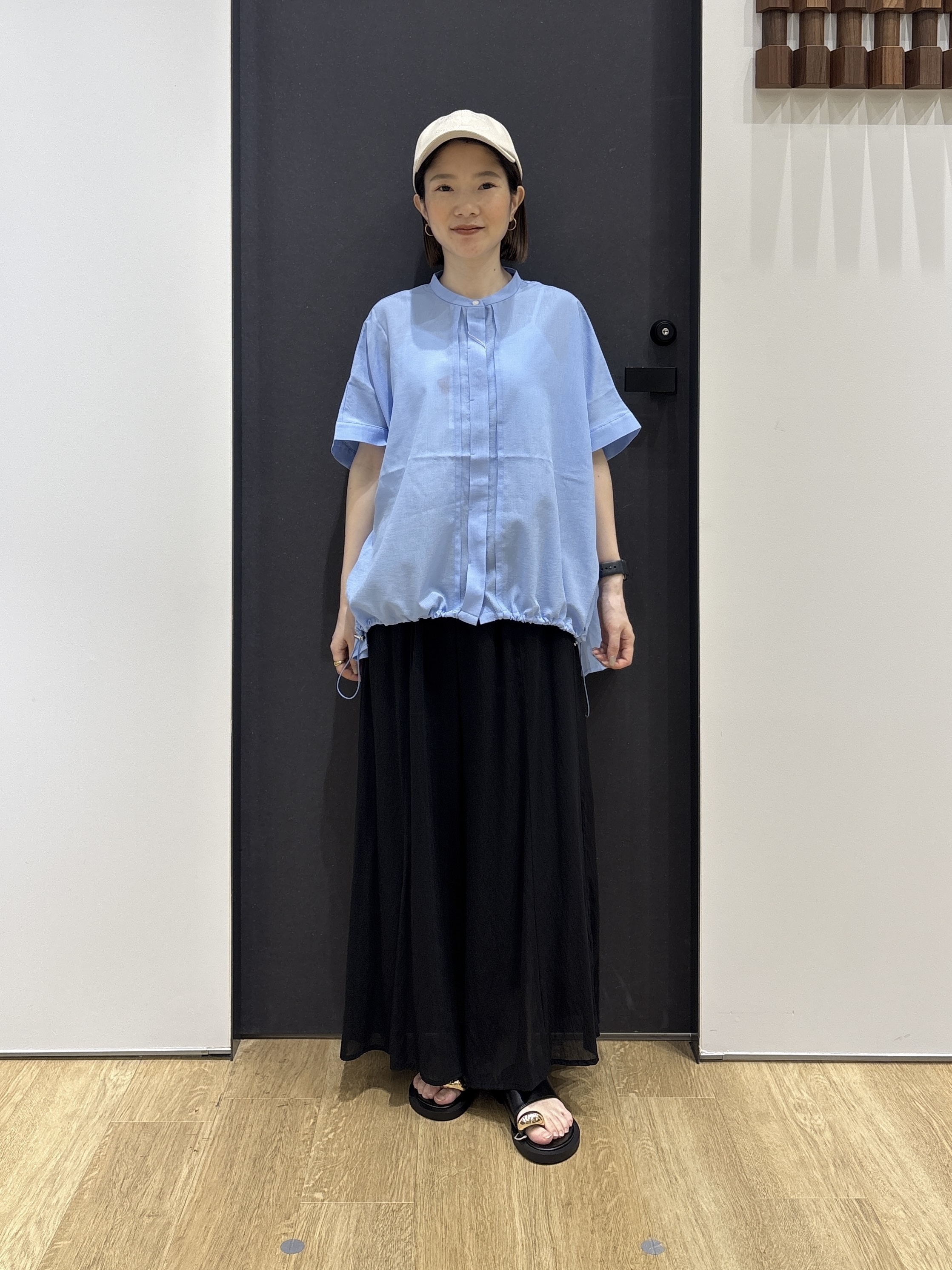 risaさんの「Dessin｜【高通気/セットアップ可】ドロストシャツ」を使ったコーディネート