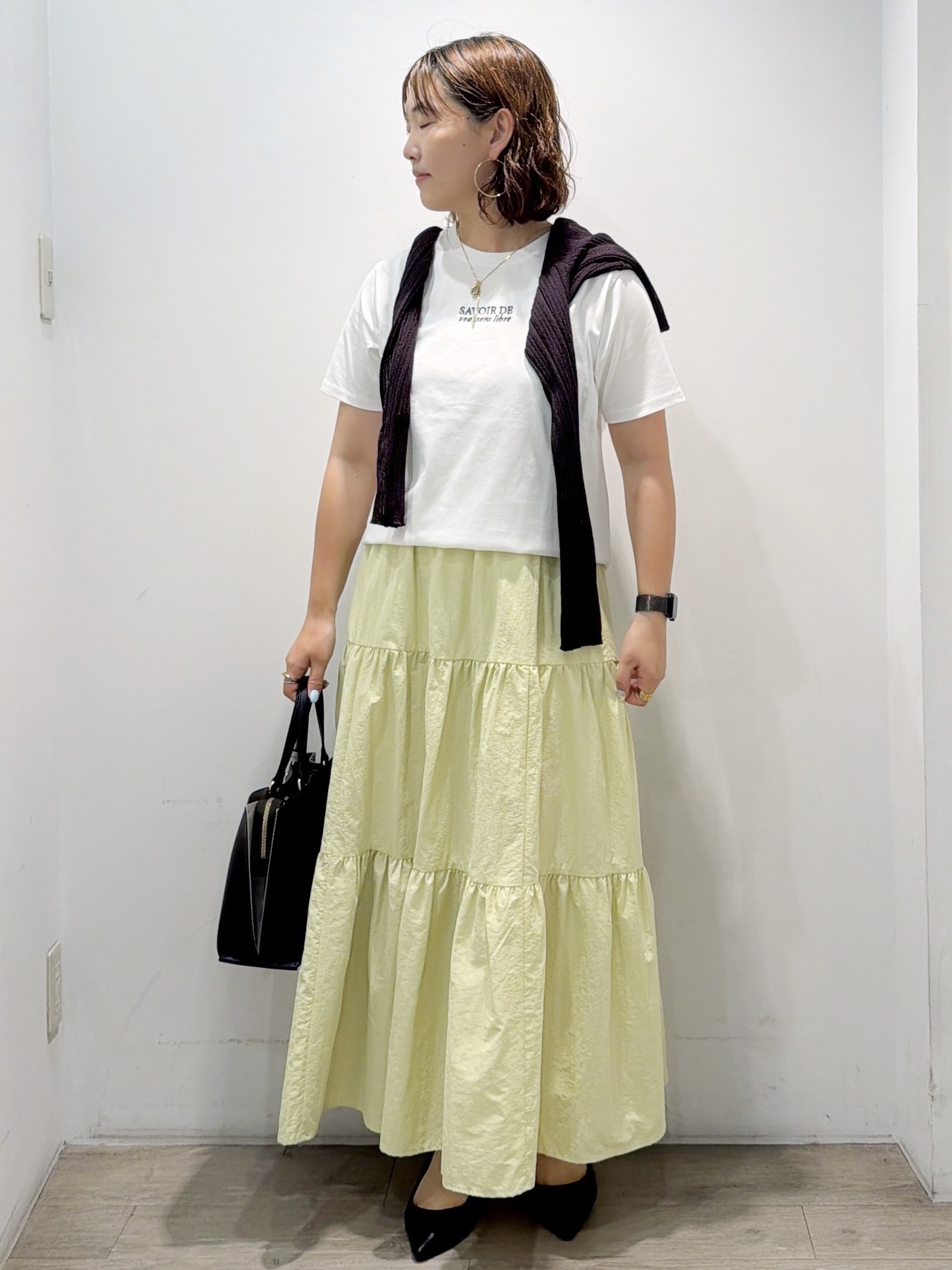 sumicaさんの「OPAQUE.CLIP｜ロゴプリント刺繍アソートTシャツ【洗濯機OK】」を使ったコーディネート