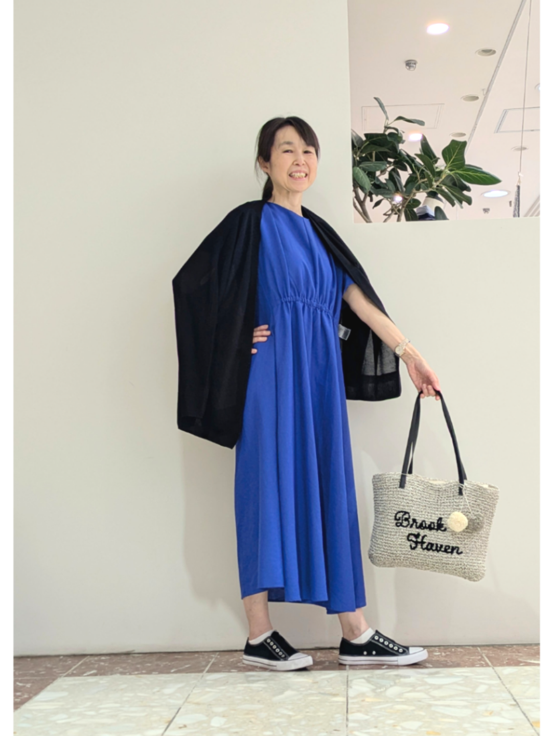 keikoさんの「Dessin｜【洗える】ウエストギャザーリネン混ワンピース」を使ったコーディネート