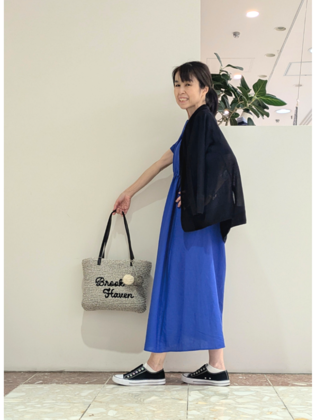 keikoさんの「Dessin｜【洗える】ウエストギャザーリネン混ワンピース」を使ったコーディネート