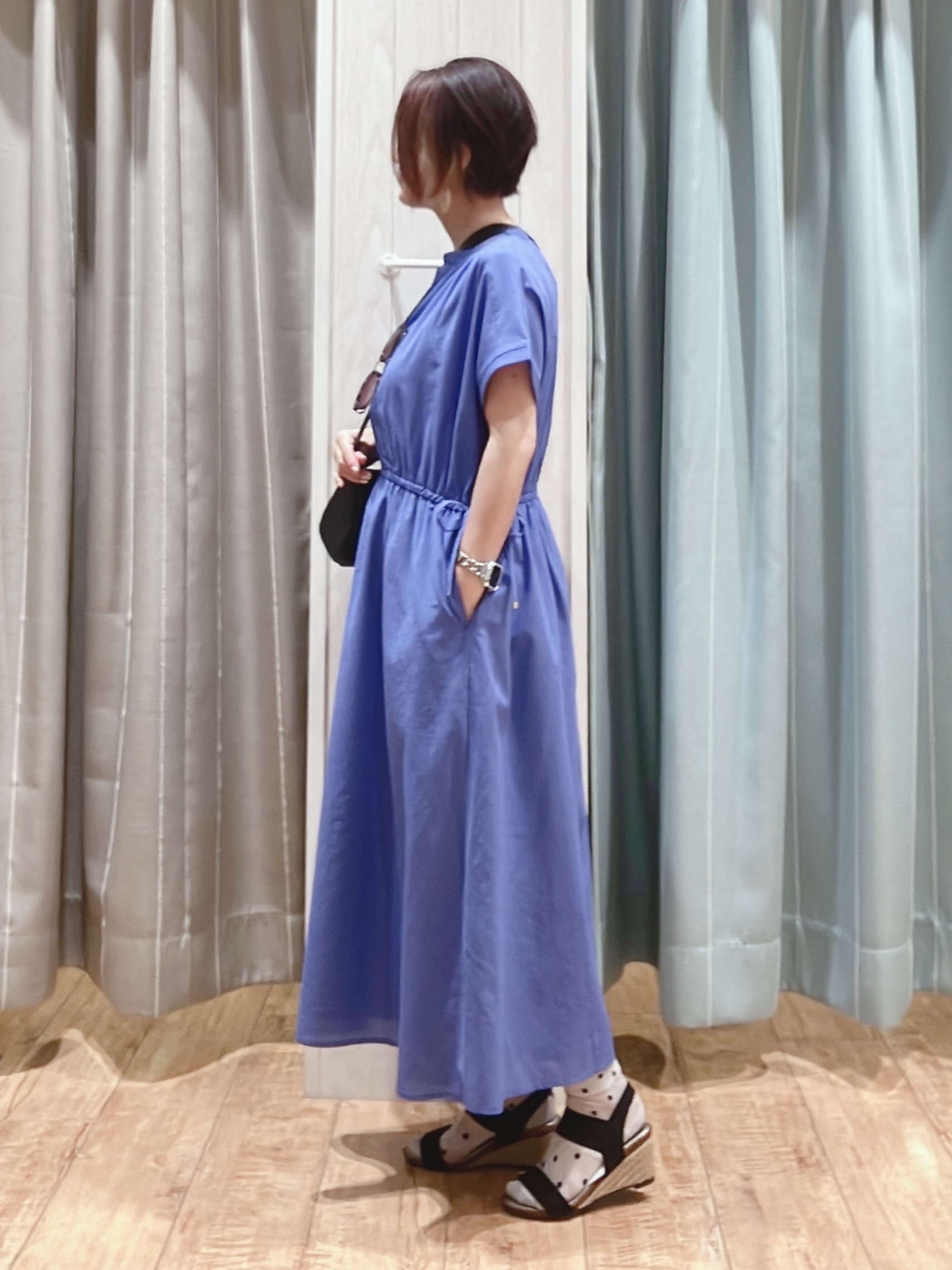 aaamiさんの「SHOO･LA･RUE｜【S-LL/UV/吸水速乾/洗濯機可】通気性〇 ギャザーリボンワンピース」を使ったコーディネート