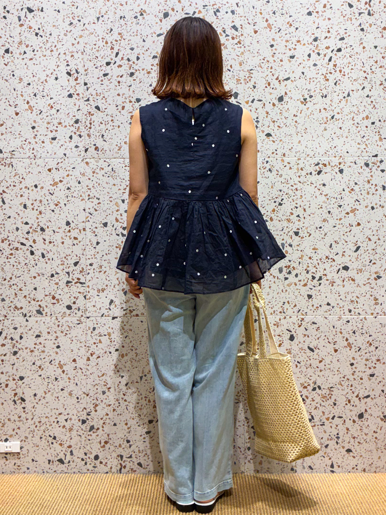 さくらさんの「OPAQUE.CLIP｜ラメドット刺繍ペプラムブラウス【洗える】」を使ったコーディネート
