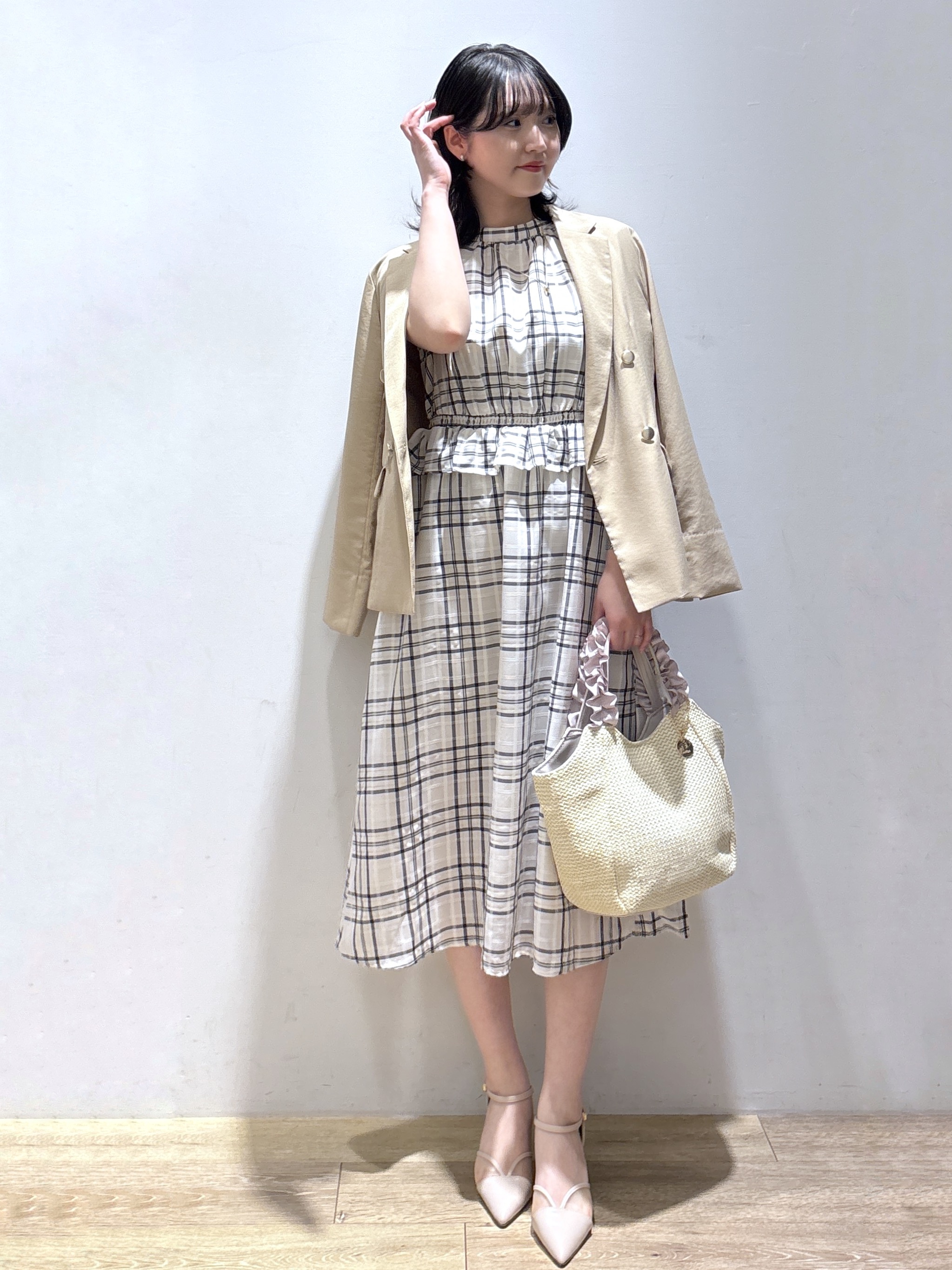 mizukiさんの「index｜《再入荷》ダブルブレストテーラードジャケット【接触冷感／吸水速乾／イージーアイロン／防シワ／洗濯機O」を使ったコーディネート