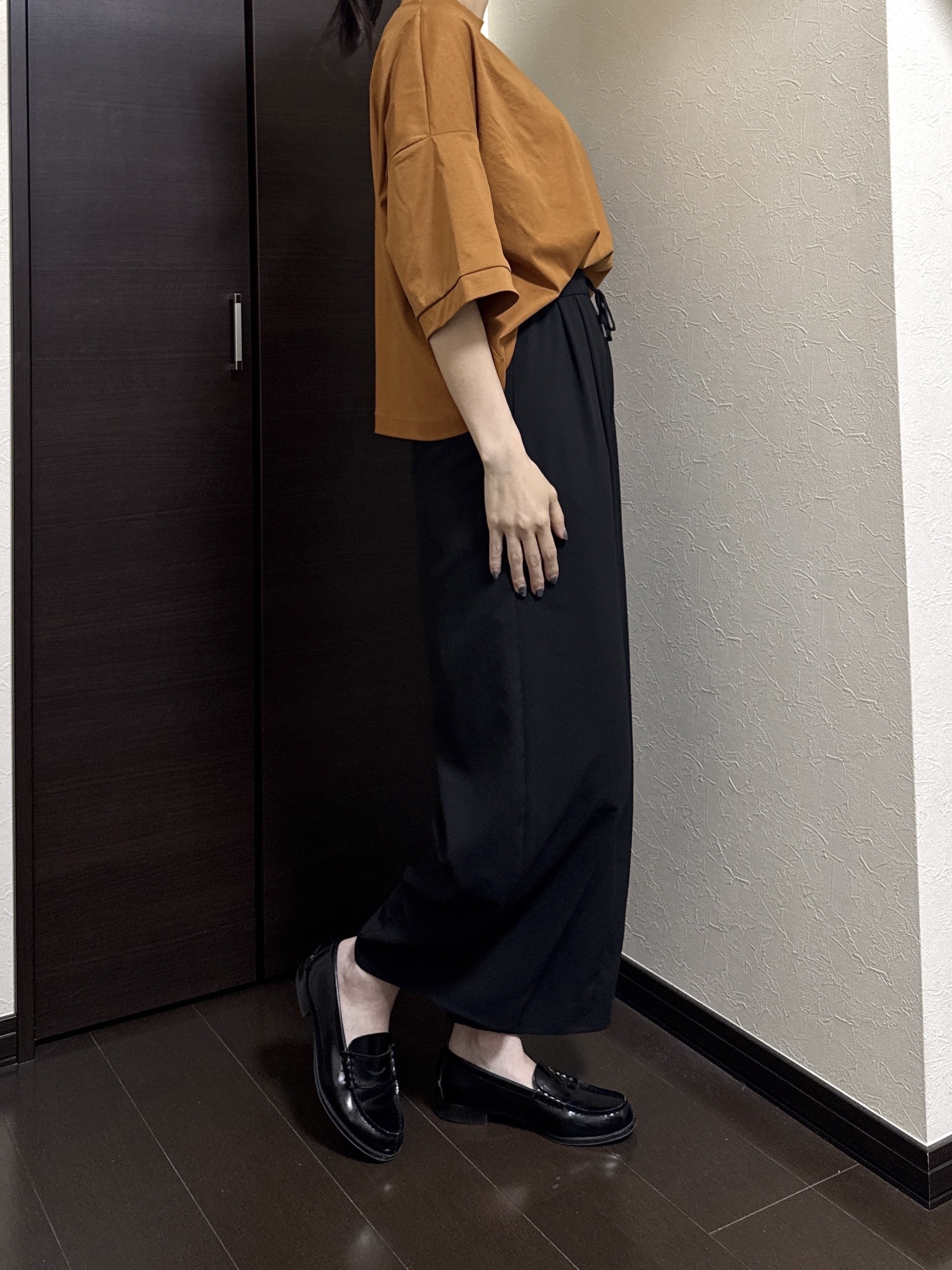 Junさんの「Dessin｜【体型カバー】美光沢カットソーボクシーシルエット」を使ったコーディネート