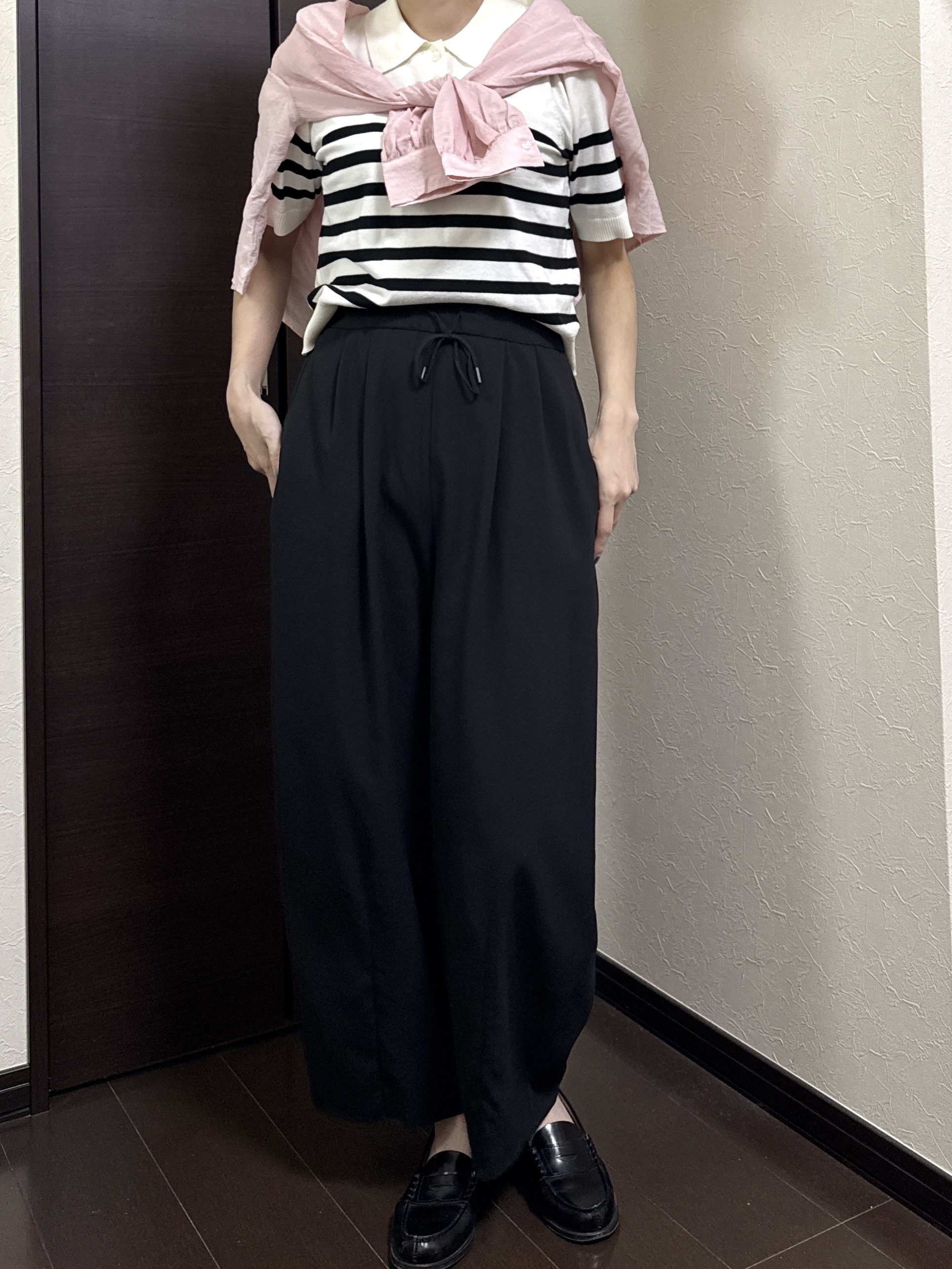 Junさんの「Dessin｜ポロ襟 ハーフスリーブニット」を使ったコーディネート