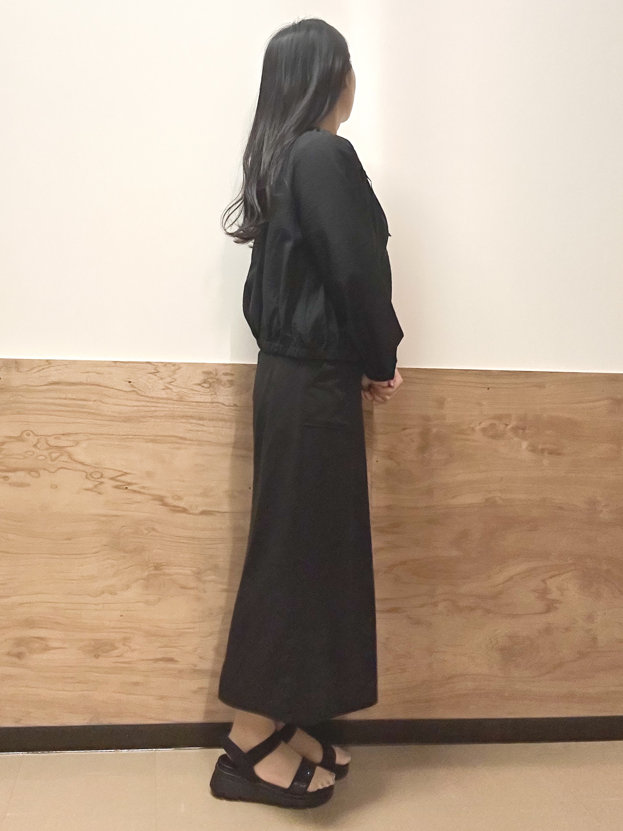 すーさんの「grove｜気温調整にも◎ブラウス感覚で羽織れるシアーブルゾン」を使ったコーディネート