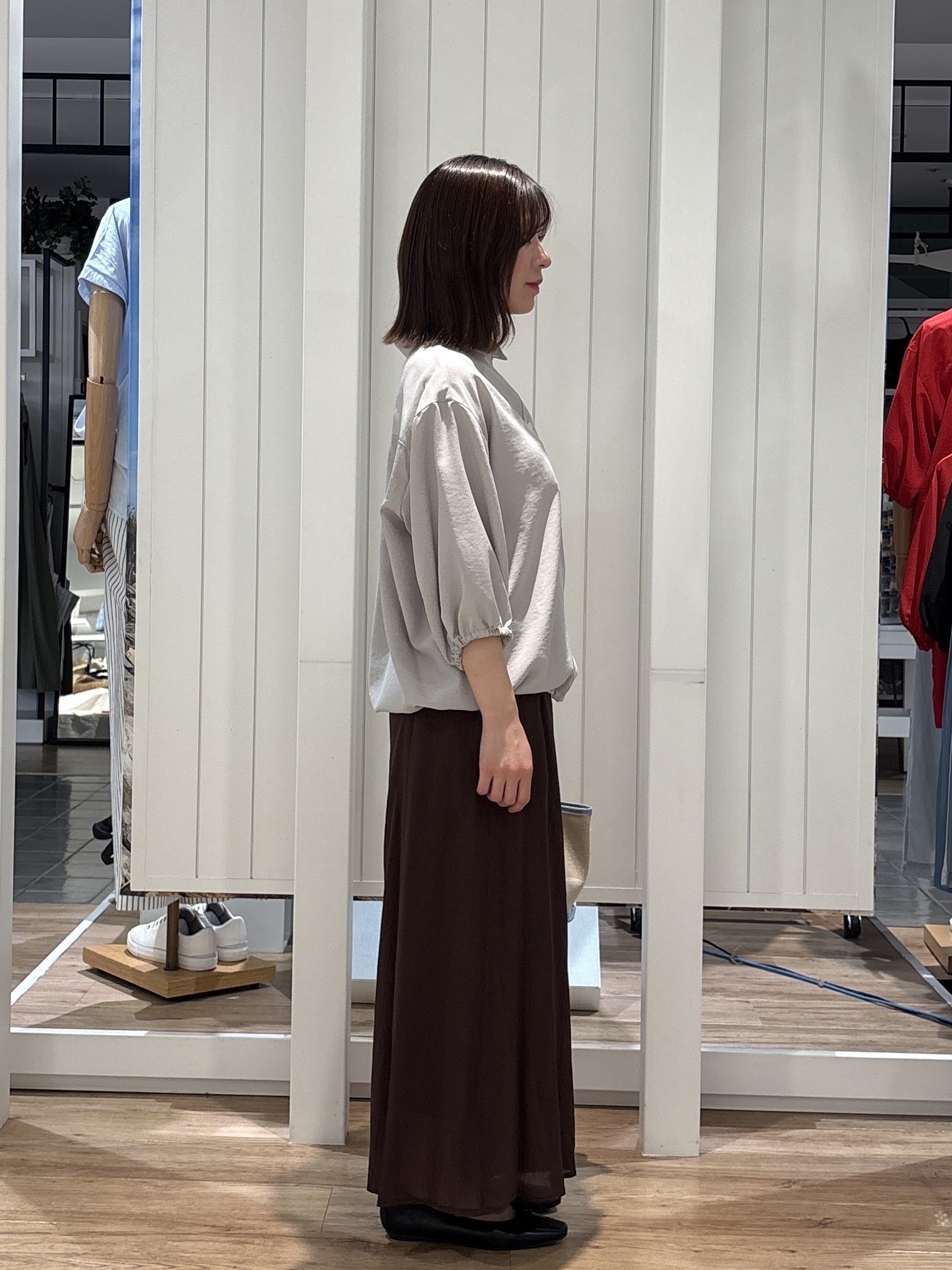 hinakoさんの「Dessin｜【UVカット/接触冷感】ドロストシャツブラウス」を使ったコーディネート