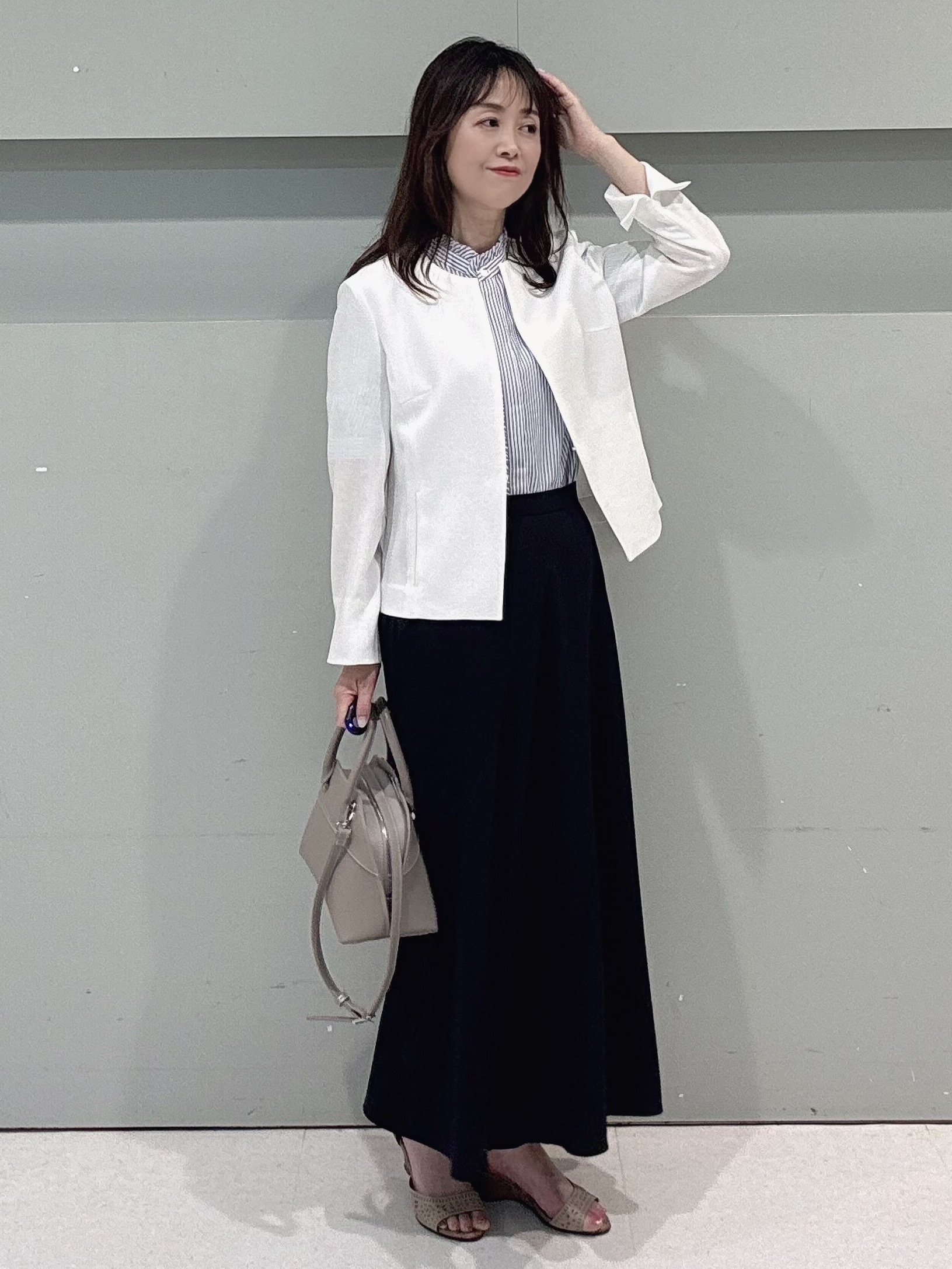 makiさんの「UNTITLED｜【清涼感/洗える】ミニマルシルエットジャケット」を使ったコーディネート
