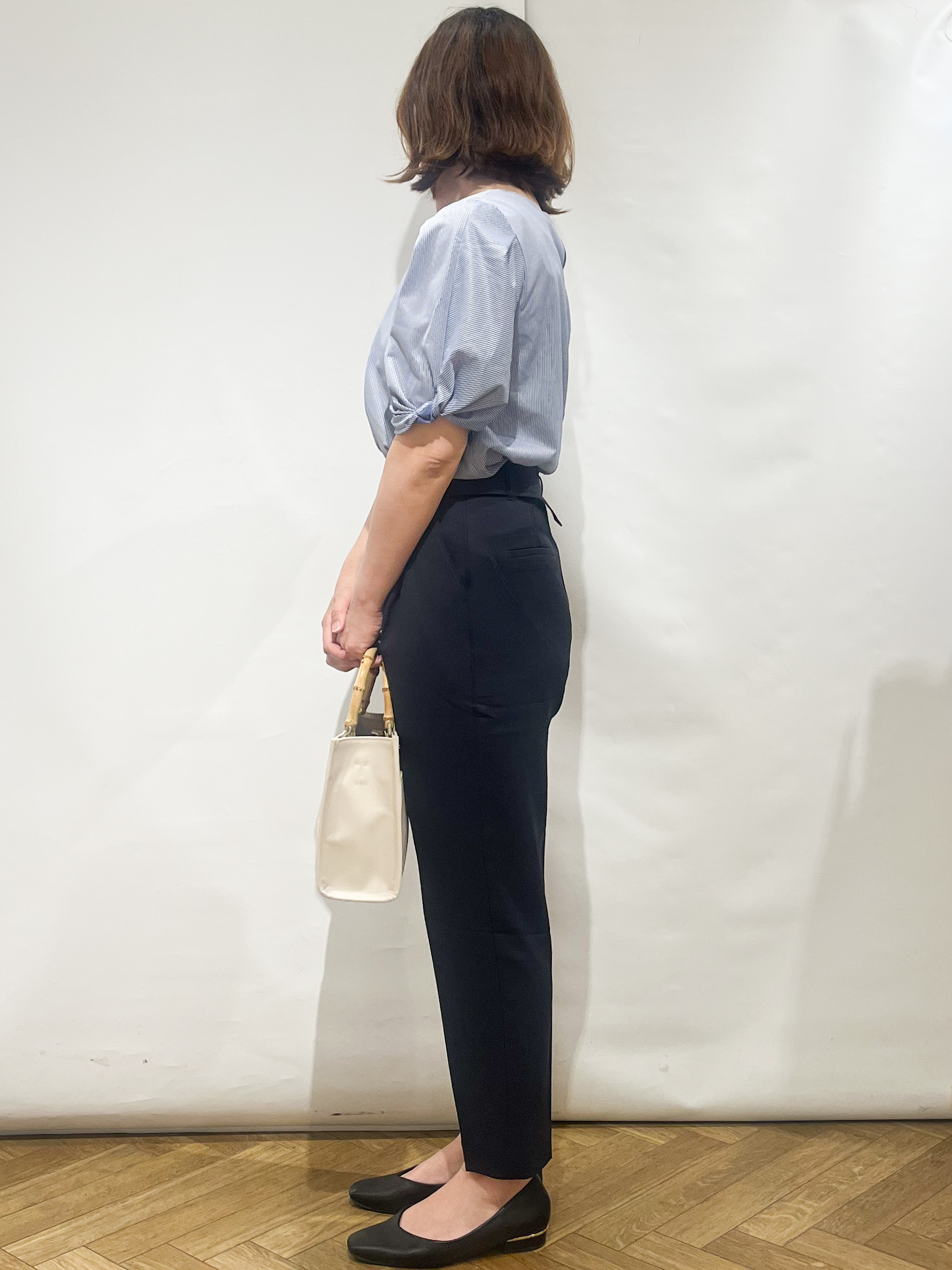 fumiさんの「index｜【吸水速乾】ストライプ調デザインスリーブトップス《洗濯機OK》」を使ったコーディネート
