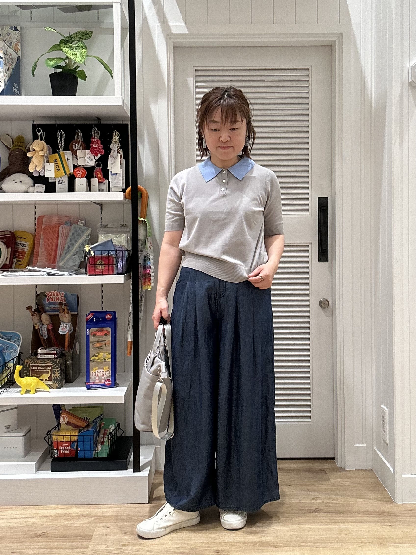 Aiさんの「Dessin｜ポロ襟 ハーフスリーブニット」を使ったコーディネート