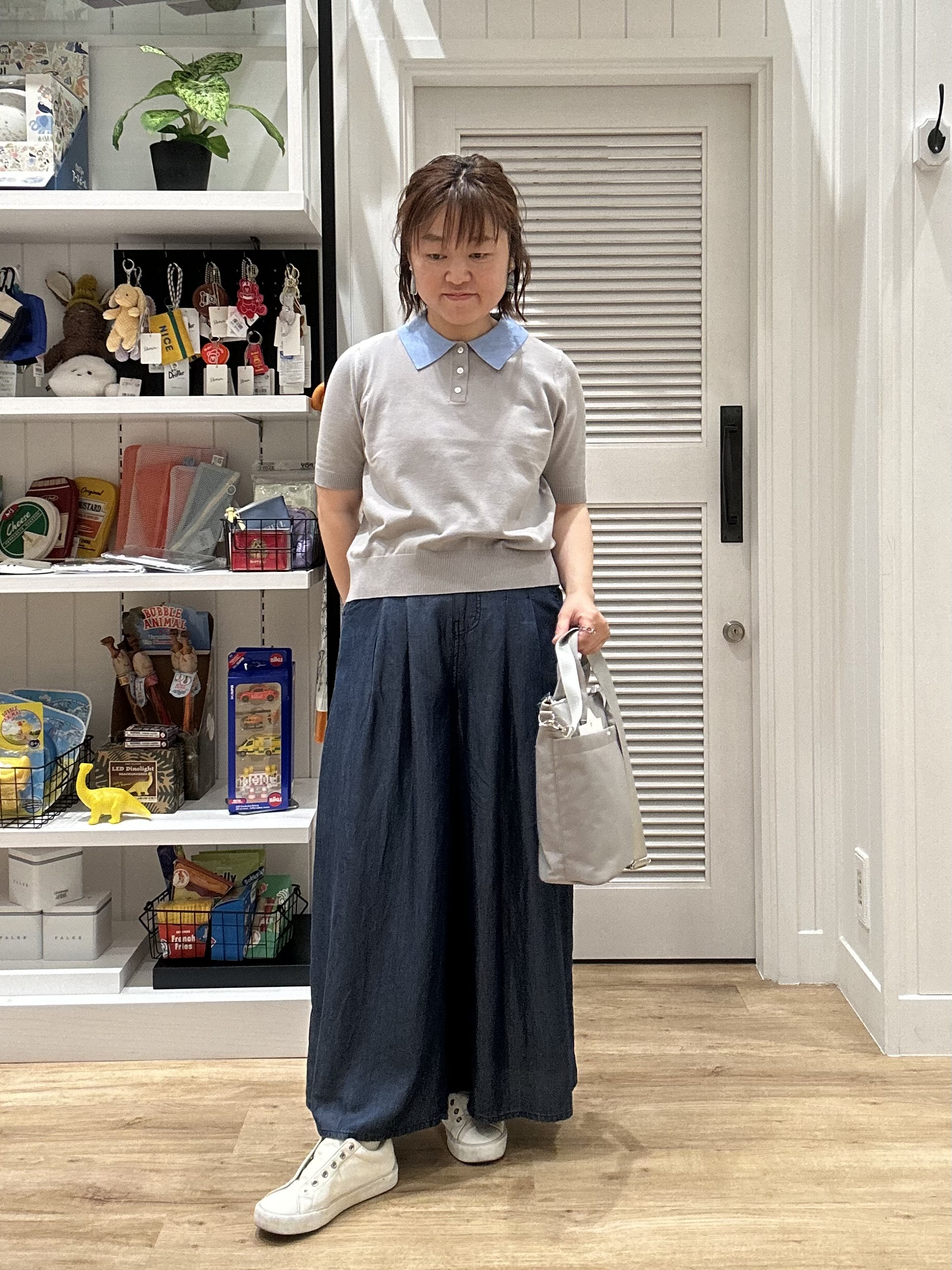 Aiさんの「Dessin｜ポロ襟 ハーフスリーブニット」を使ったコーディネート