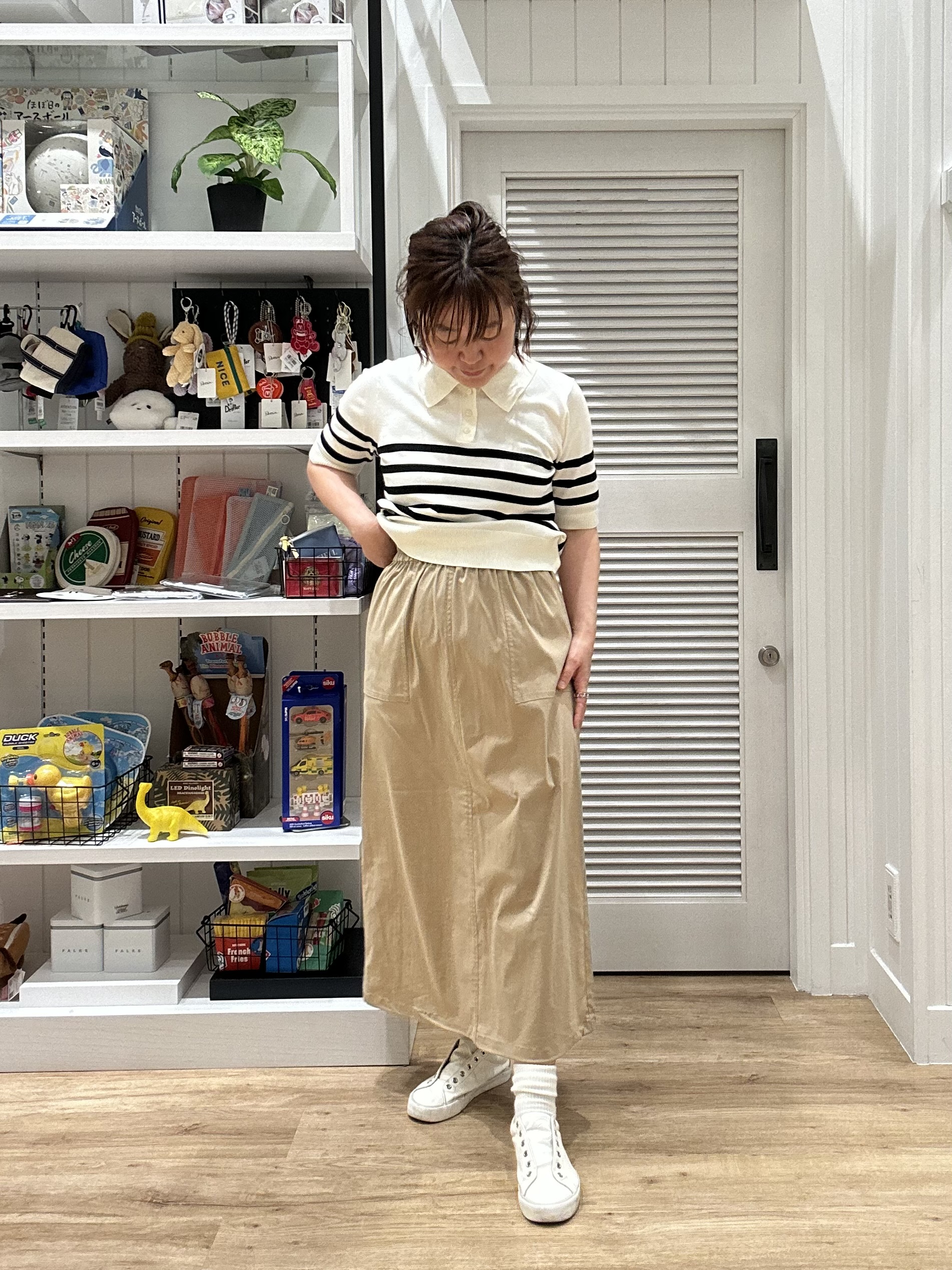 Aiさんの「Dessin｜ポロ襟 ハーフスリーブニット」を使ったコーディネート