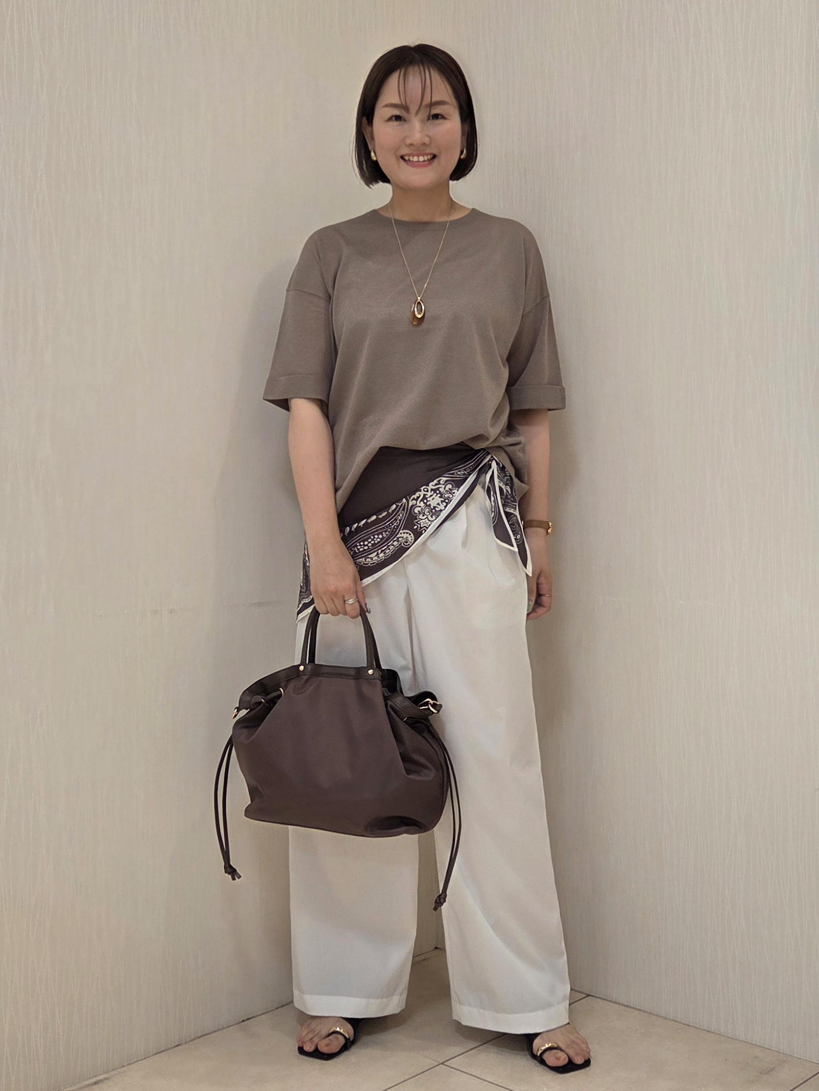 naokoさんの「UNTITLED｜【アンサンブル可/シアー】リネンエステルカーディガン」を使ったコーディネート