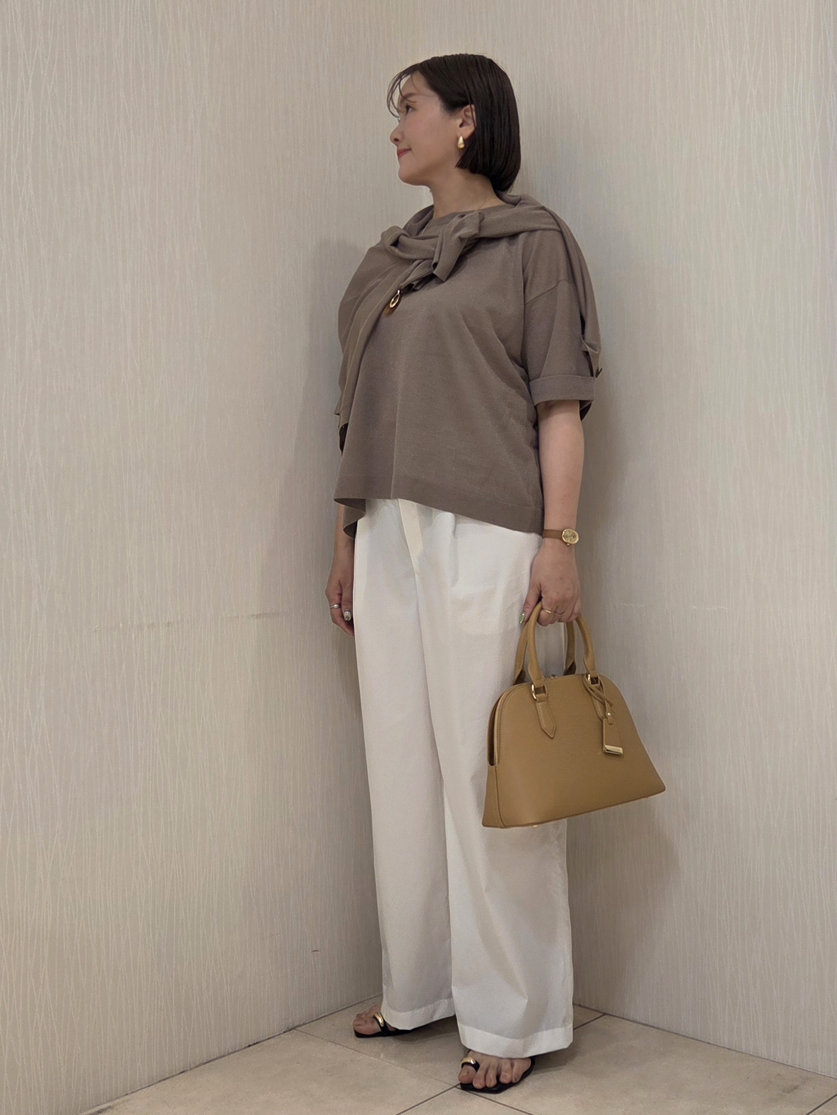 naokoさんの「UNTITLED｜【アンサンブル可/シアー】リネンエステルカーディガン」を使ったコーディネート