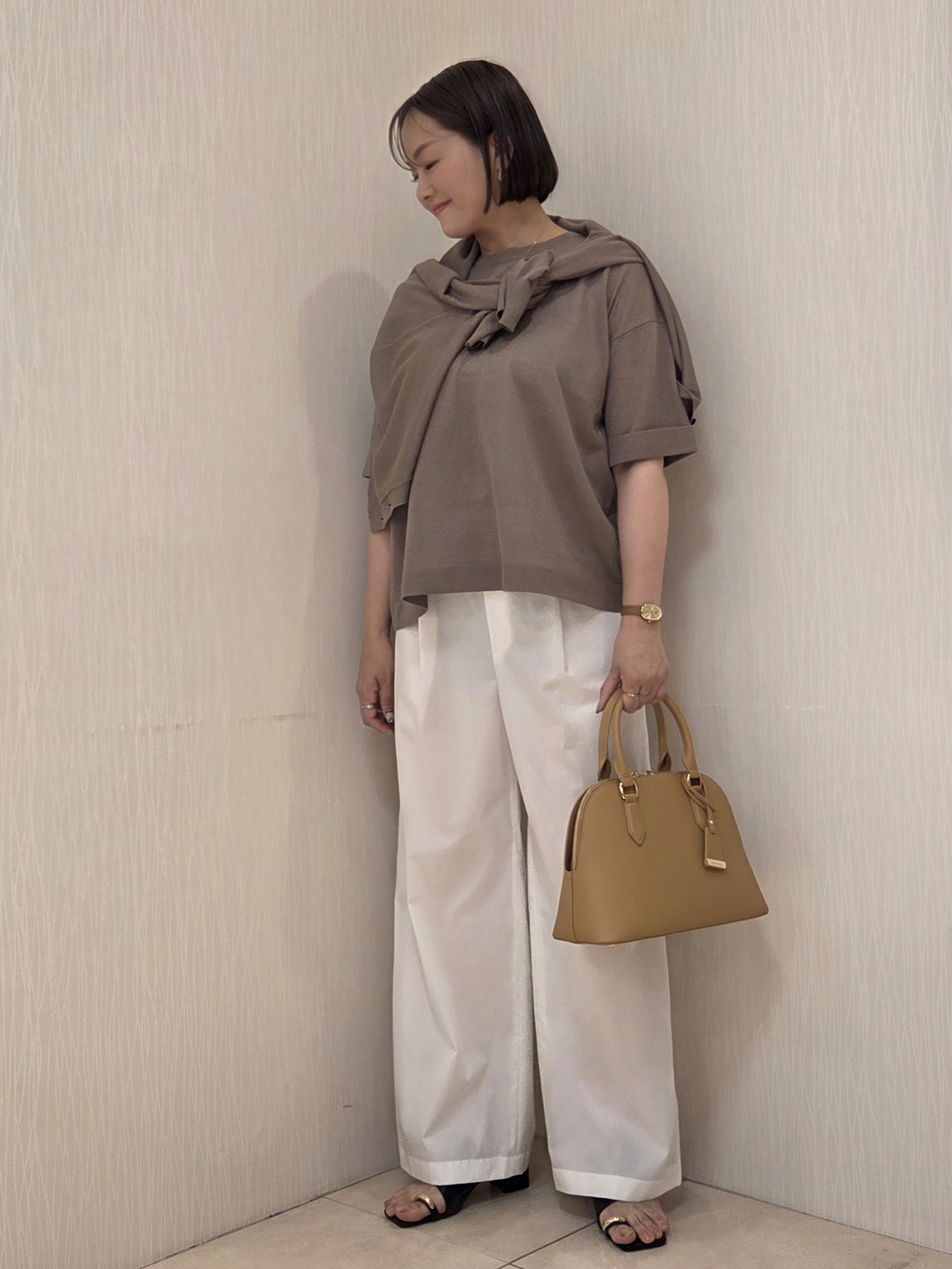 naokoさんの「UNTITLED｜【アンサンブル可/シアー】リネンエステルカーディガン」を使ったコーディネート