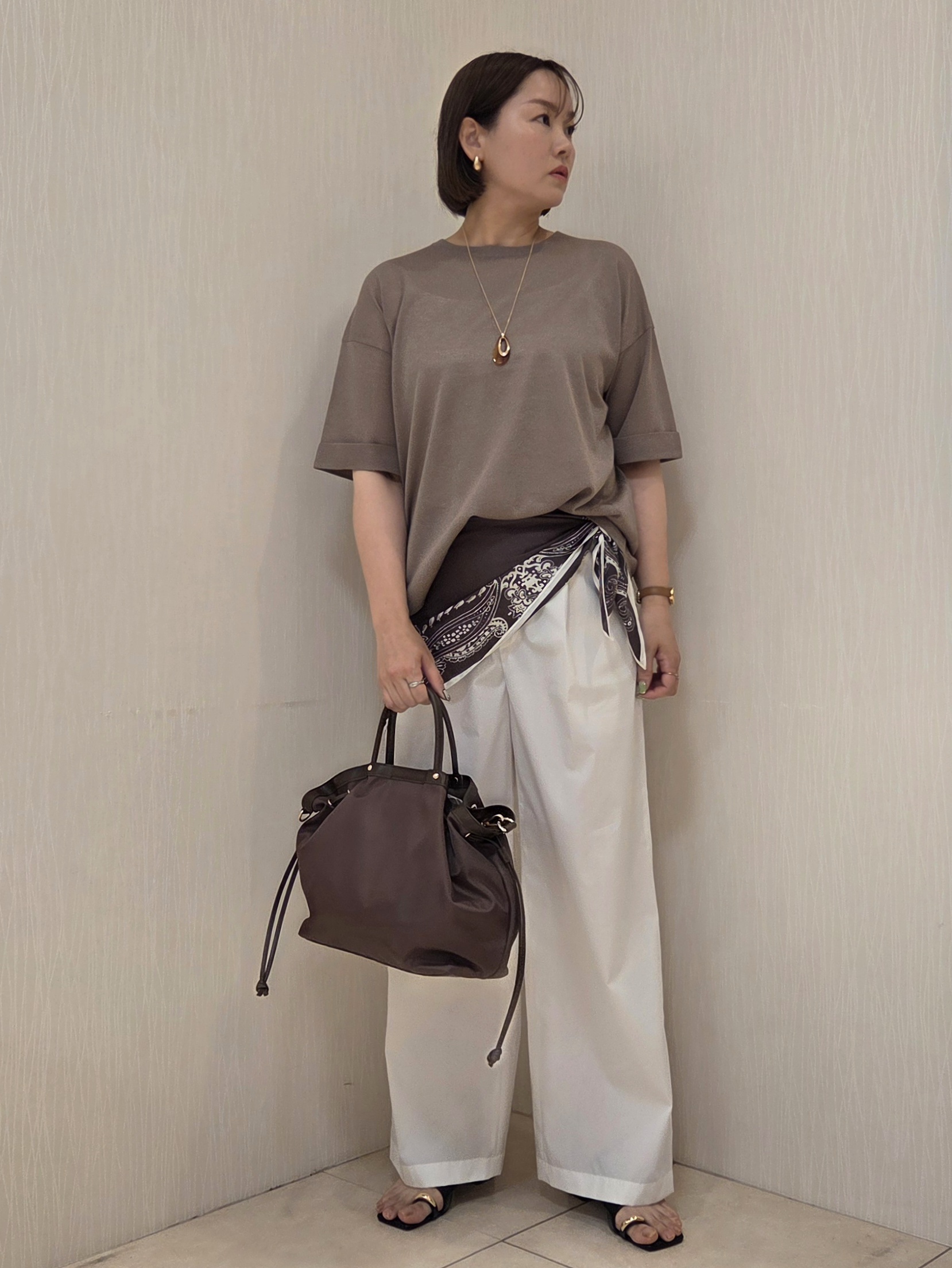 naokoさんの「UNTITLED｜【アンサンブル可/Tシャツ風/ゆったり】リラックスニットトップス」を使ったコーディネート