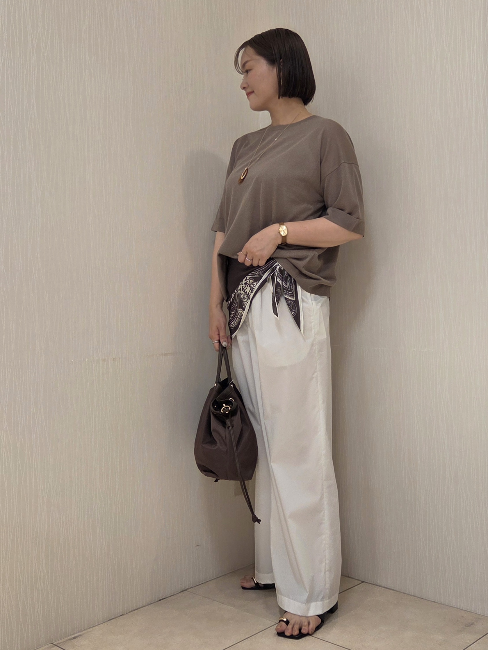 naokoさんの「UNTITLED｜【アンサンブル可/Tシャツ風/ゆったり】リラックスニットトップス」を使ったコーディネート