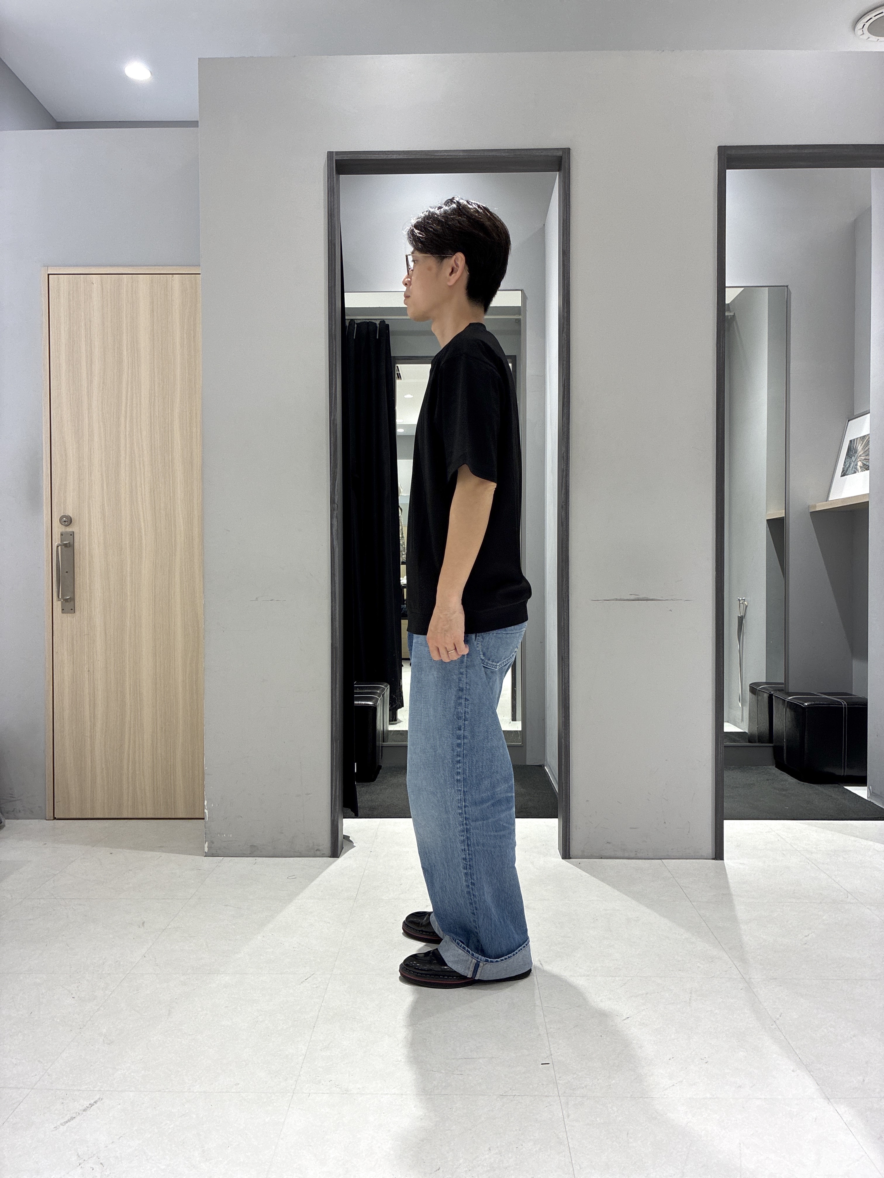 わいずみさんの「TAKEO KIKUCHI｜【接触冷感】ハイブリッド リネン 七分袖シャツ」を使ったコーディネート