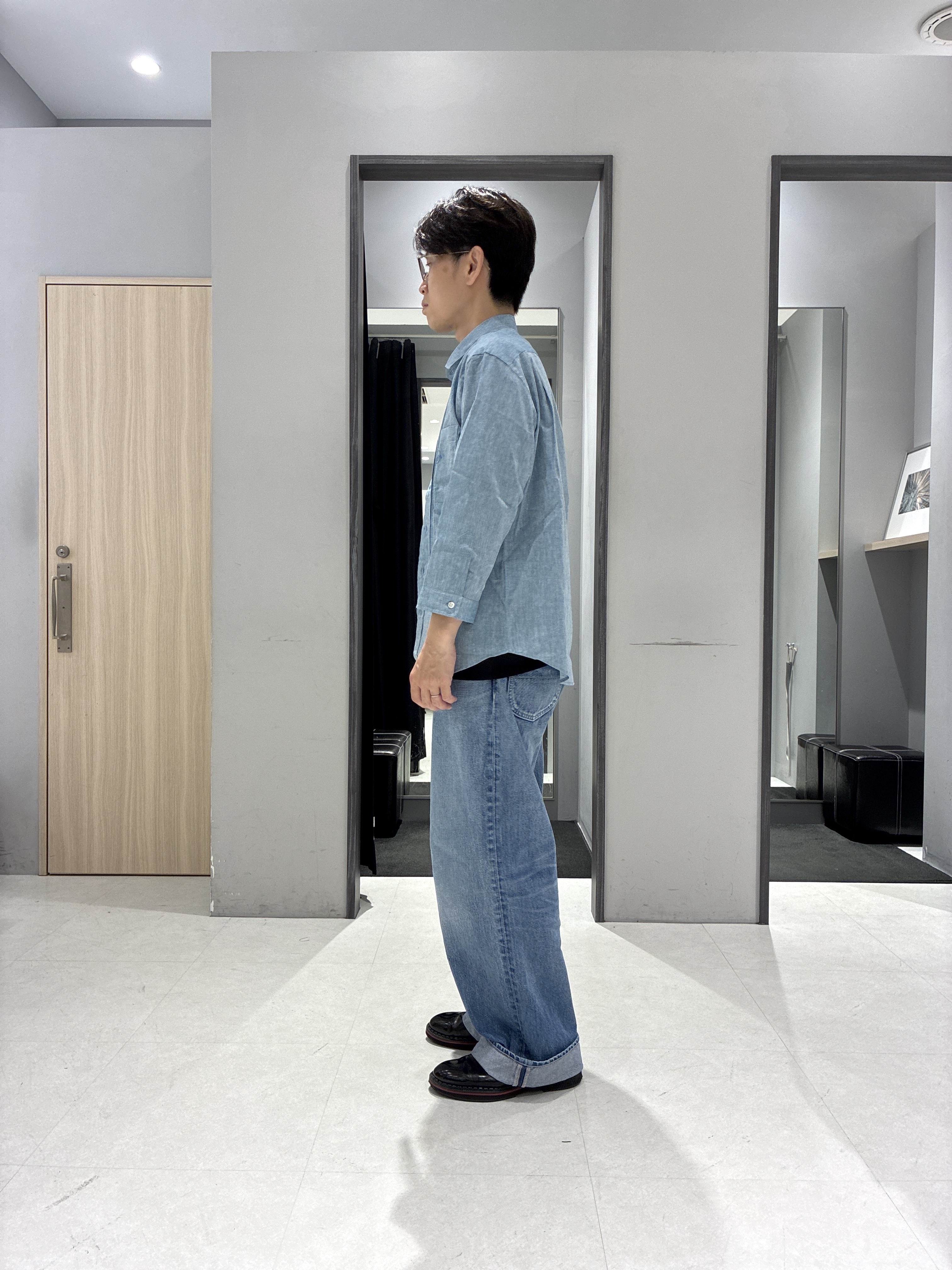 わいずみさんの「TAKEO KIKUCHI｜【接触冷感】ハイブリッド リネン 七分袖シャツ」を使ったコーディネート