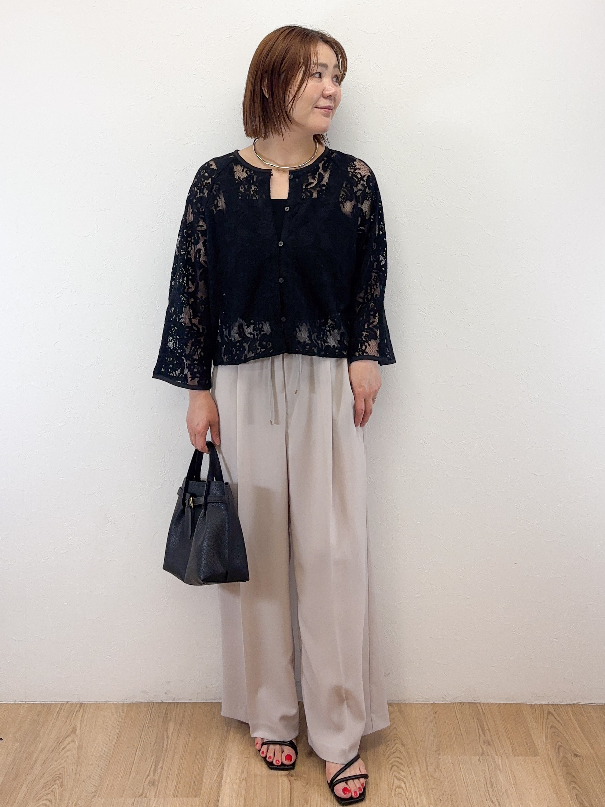 Takeさんの「OPAQUE.CLIP｜刺繍レースショートブラウス【洗える】」を使ったコーディネート