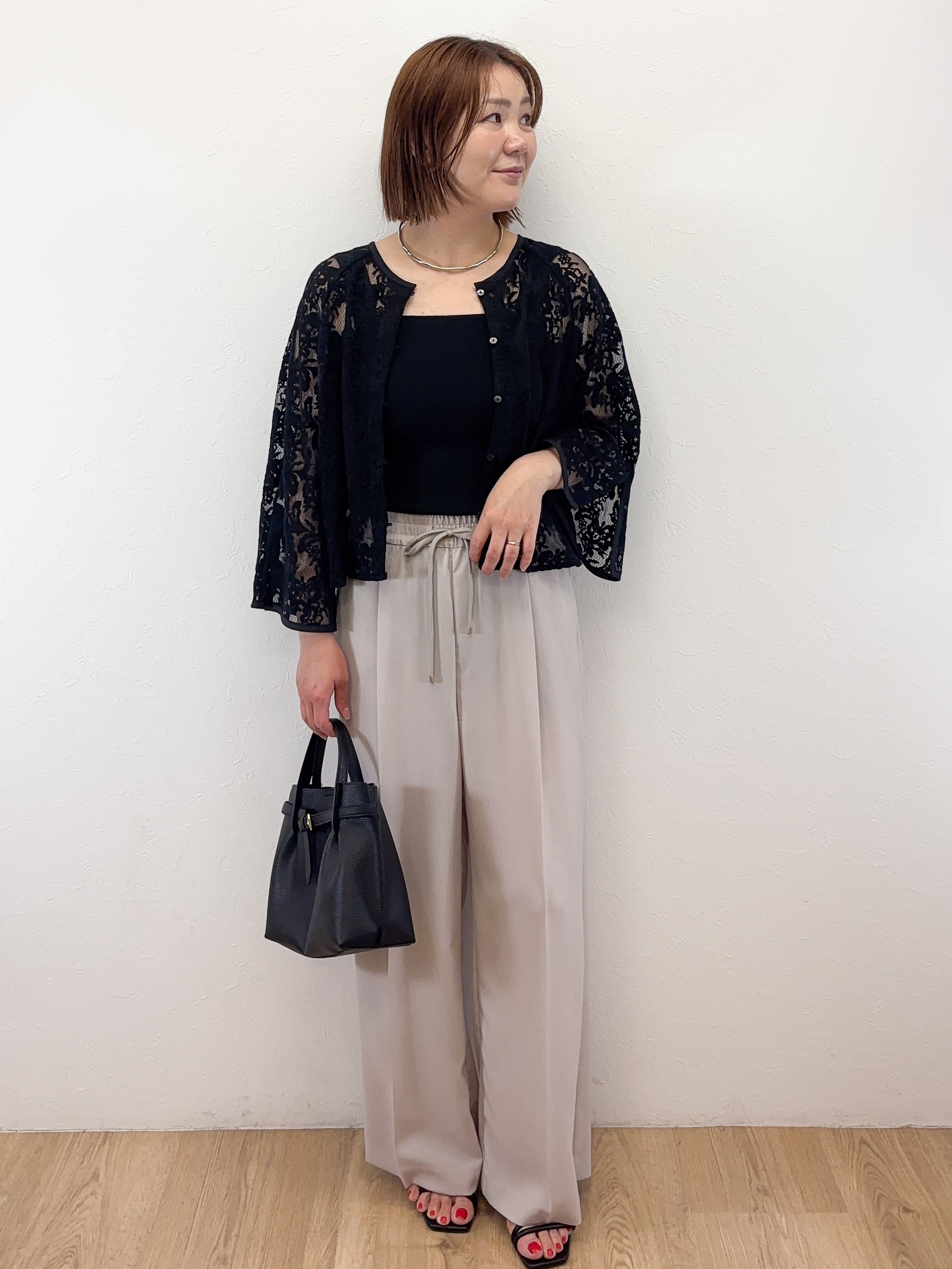 Takeさんの「OPAQUE.CLIP｜刺繍レースショートブラウス【洗える】」を使ったコーディネート