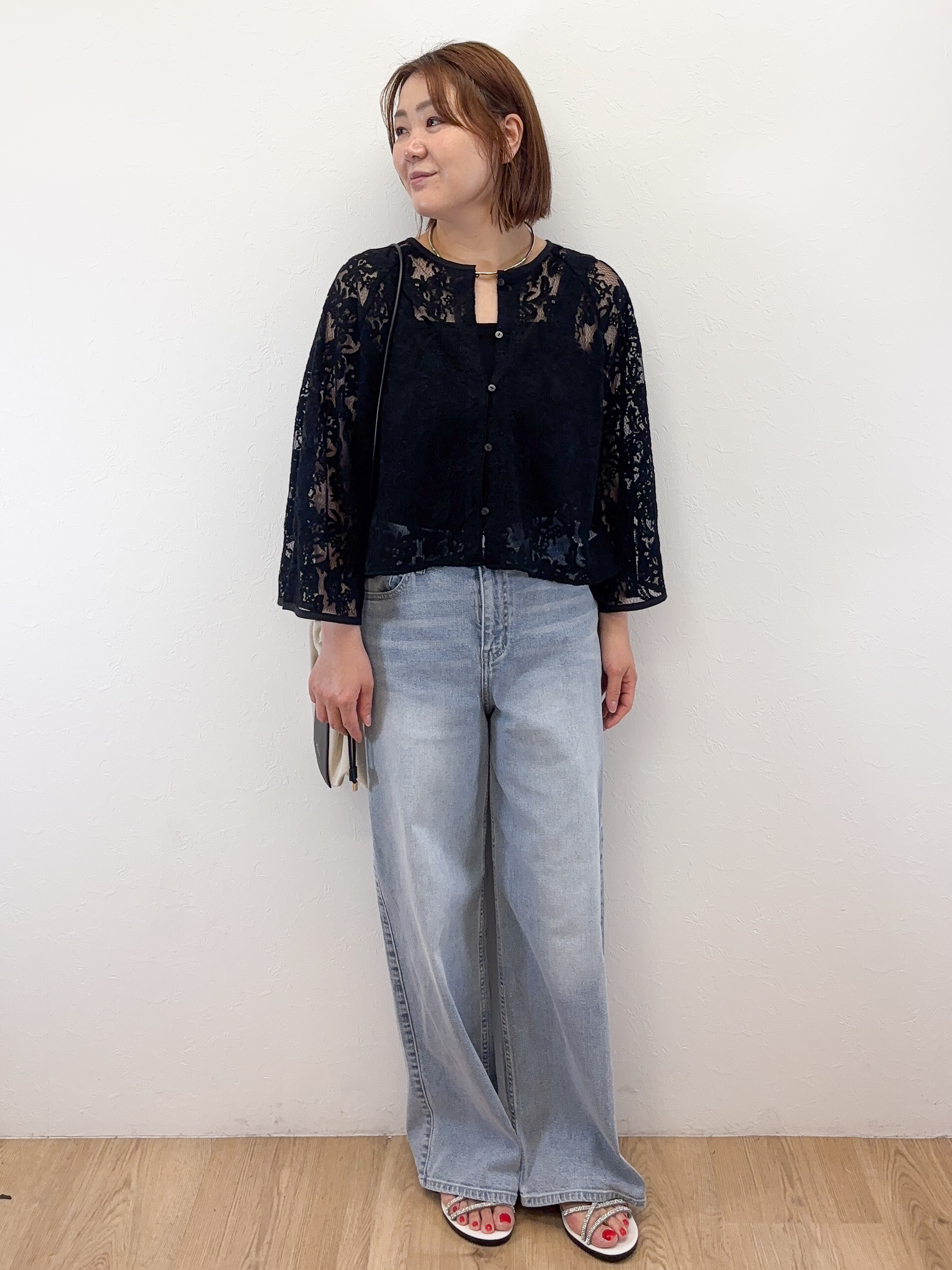 Takeさんの「OPAQUE.CLIP｜刺繍レースショートブラウス【洗える】」を使ったコーディネート