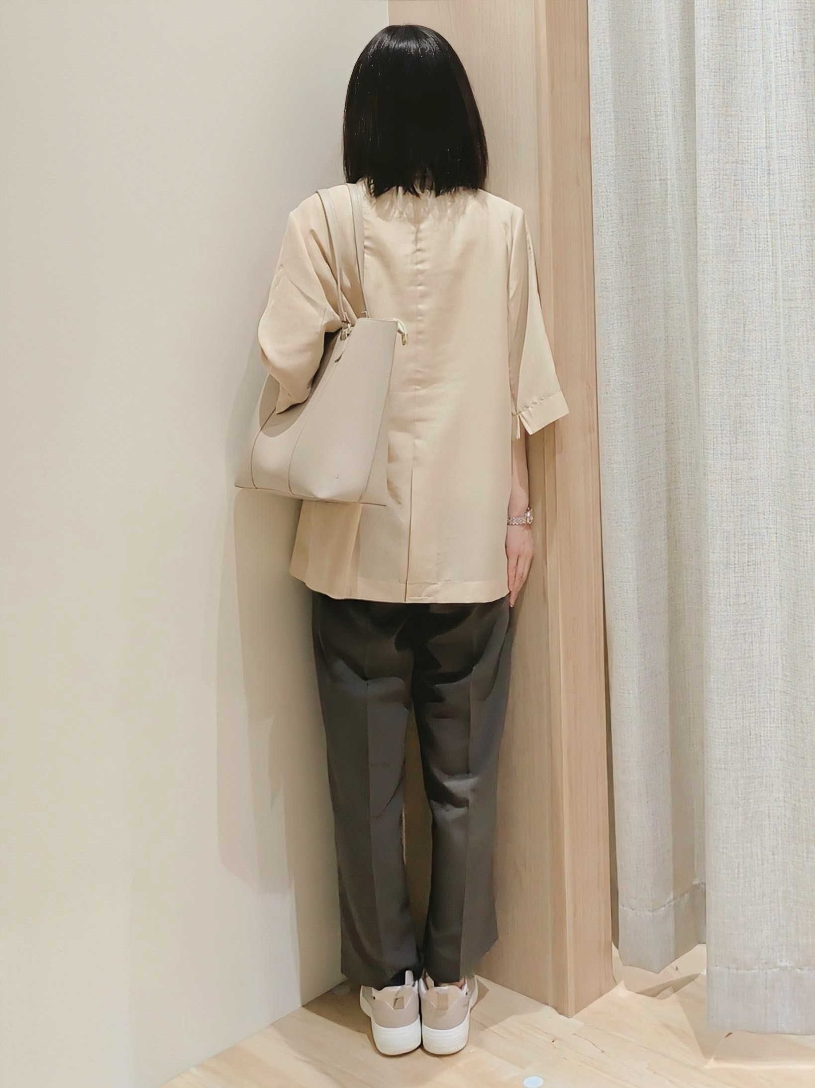 Yuiさんの「grove｜【洗濯機OK/ひんやり】軽く羽織れるハーフスリーブジャケット」を使ったコーディネート