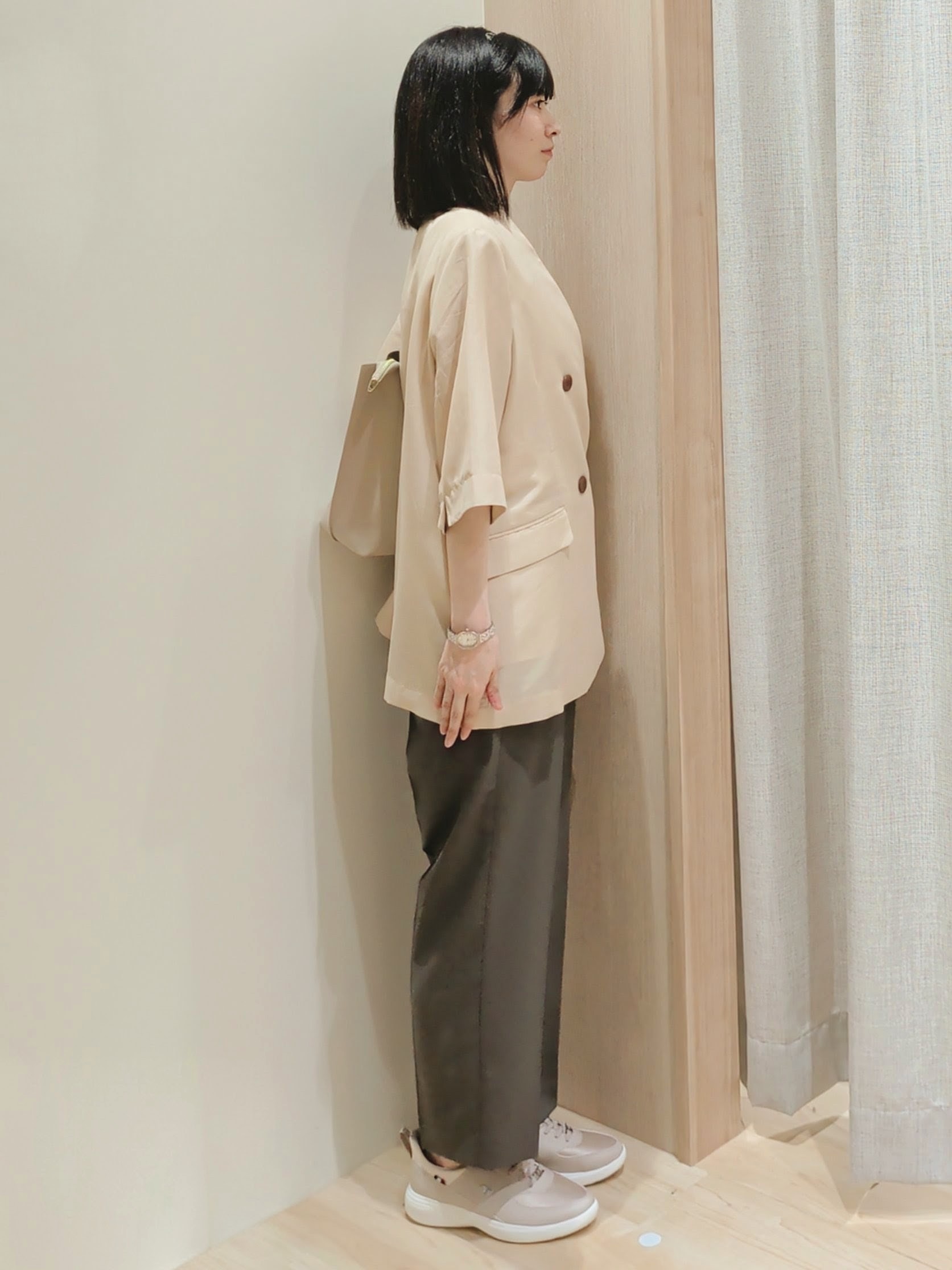 Yuiさんの「grove｜【洗濯機OK/ひんやり】軽く羽織れるハーフスリーブジャケット」を使ったコーディネート