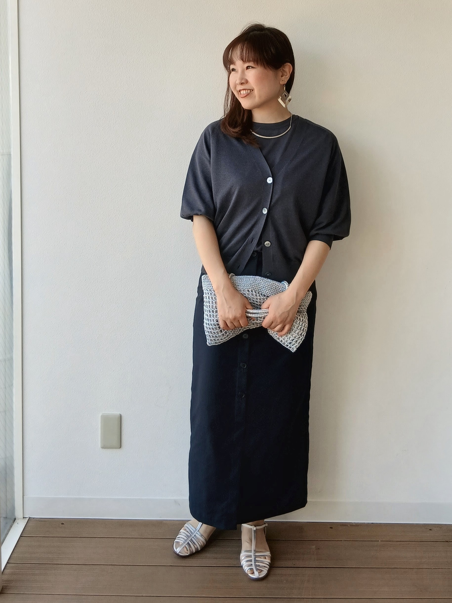 なみきさんの「UNTITLED｜【アンサンブル可/シアー】リネンエステルカーディガン」を使ったコーディネート