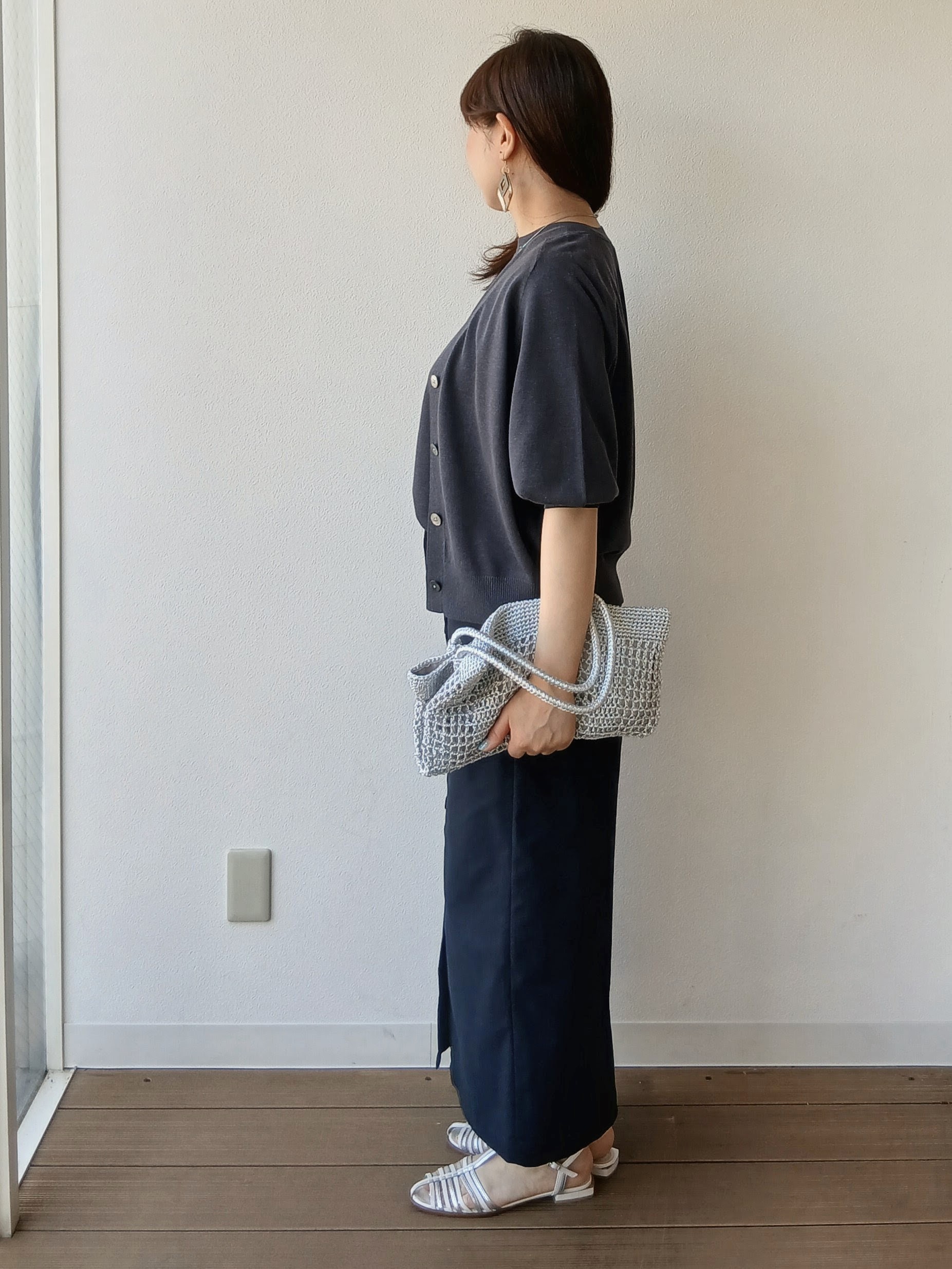 なみきさんの「UNTITLED｜【アンサンブル可/シアー】リネンエステルカーディガン」を使ったコーディネート