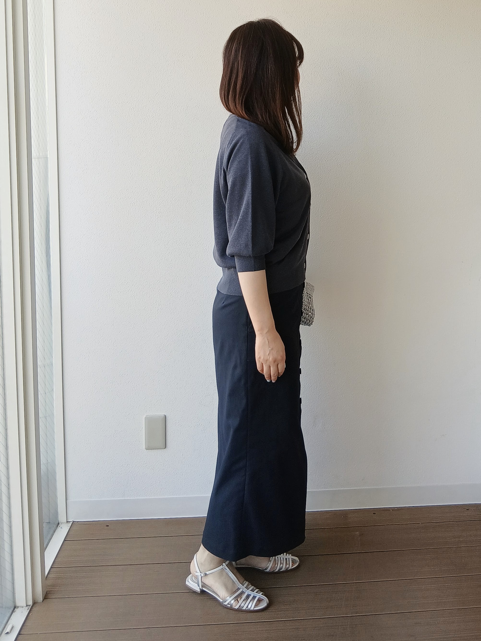 なみきさんの「UNTITLED｜【アンサンブル可/シアー】リネンエステルカーディガン」を使ったコーディネート