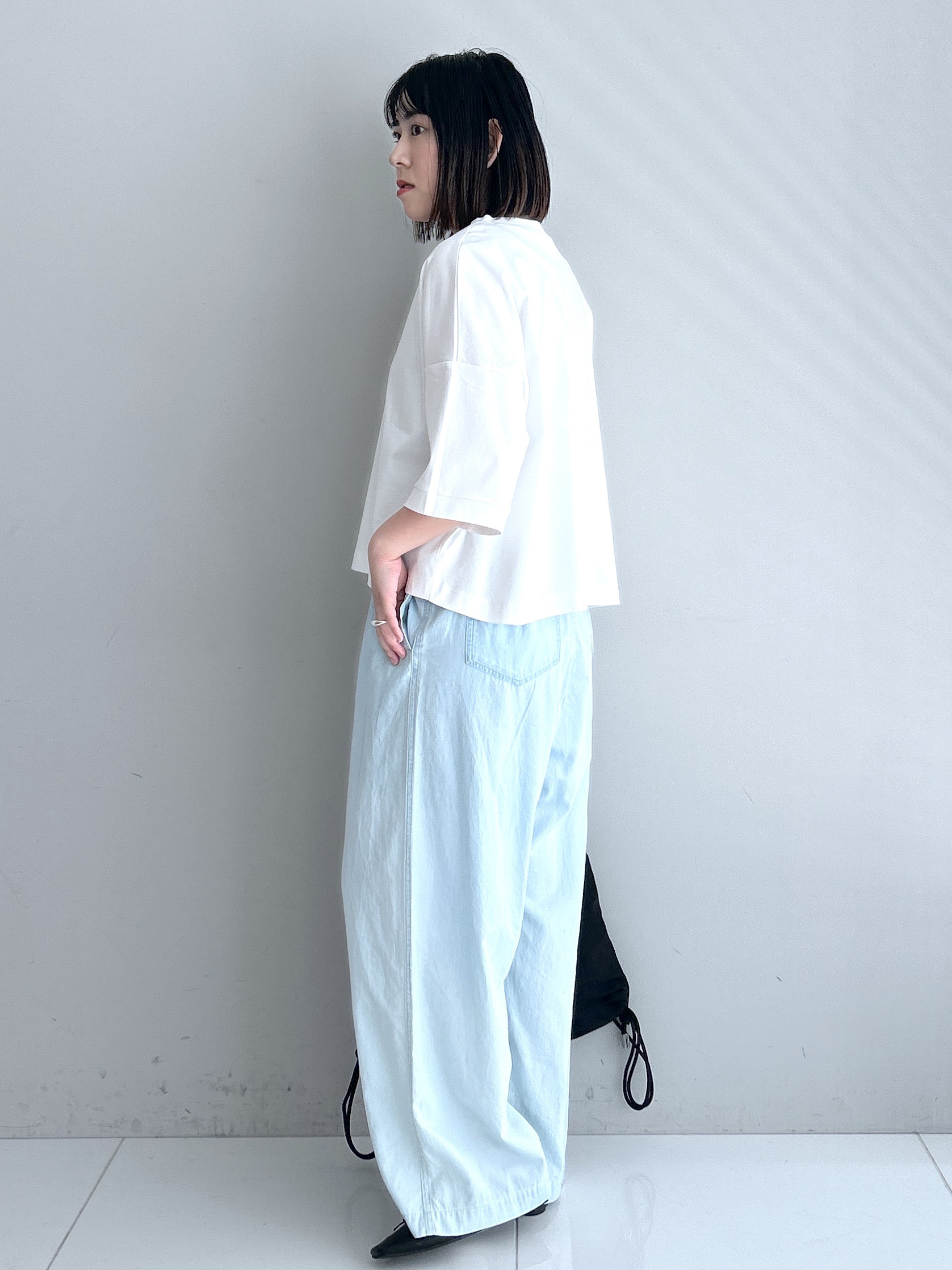 Hirokaさんの「Dessin｜【体型カバー】美光沢カットソーボクシーシルエット」を使ったコーディネート