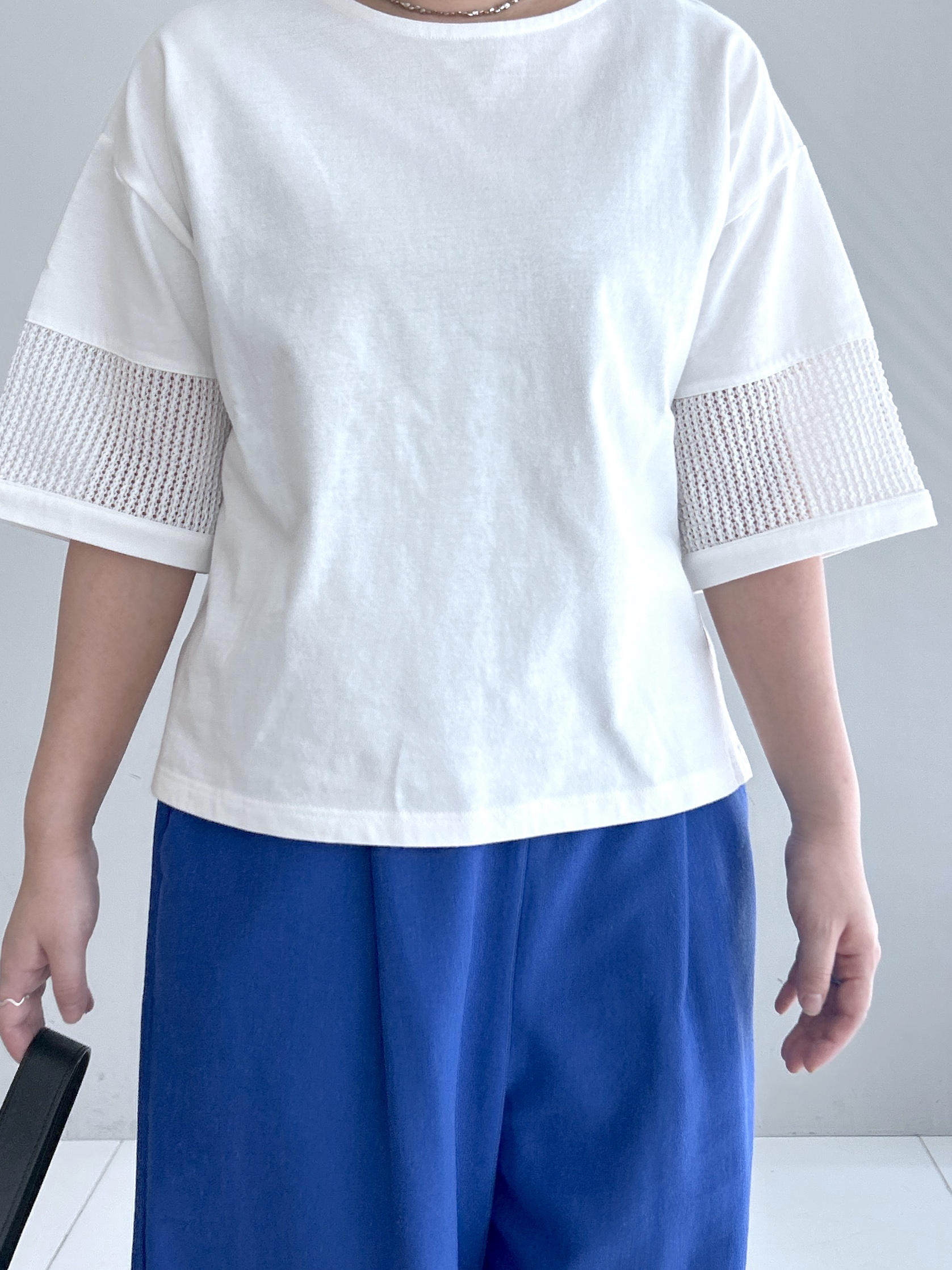 Hirokaさんの「Dessin｜【接触冷感】メッシュレーススリーブプルオーバー」を使ったコーディネート