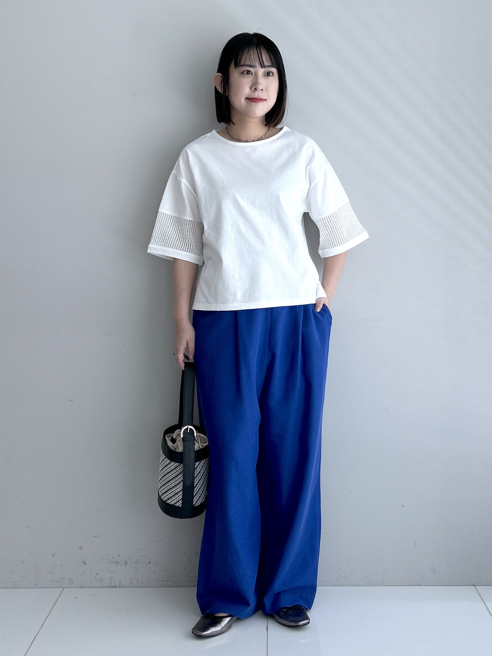 Hirokaさんの「Dessin｜【接触冷感】メッシュレーススリーブプルオーバー」を使ったコーディネート